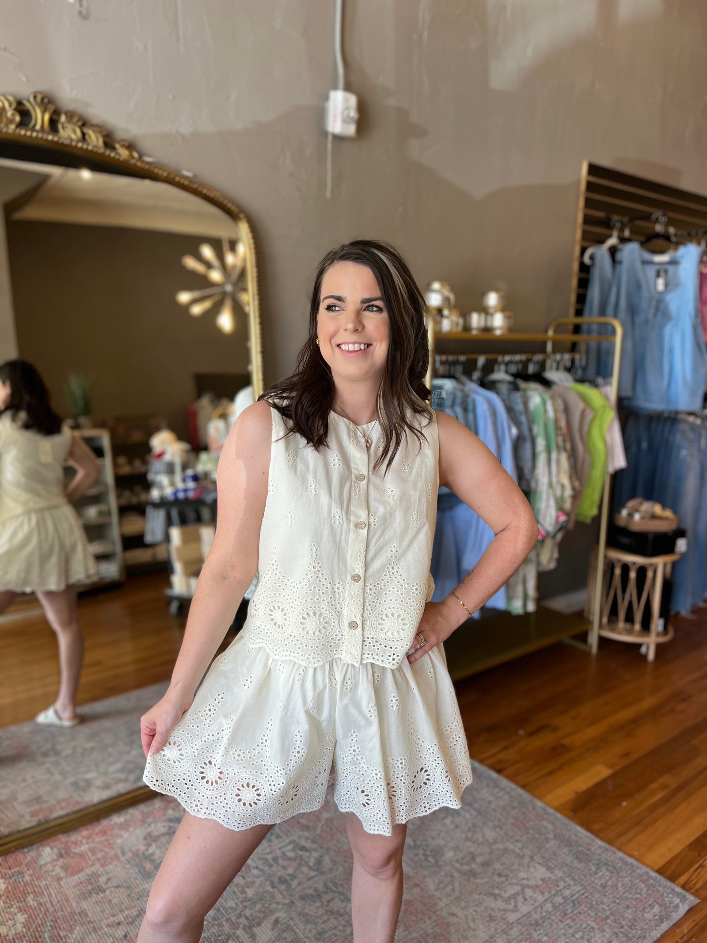 Cream Eyelet SET