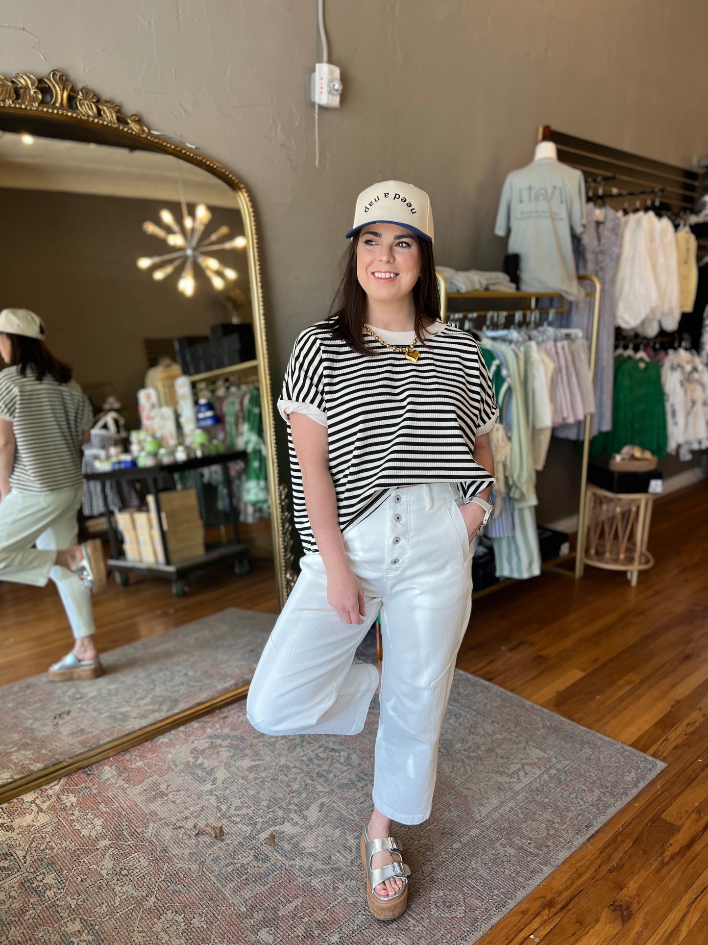 White Button Fly Bottoms