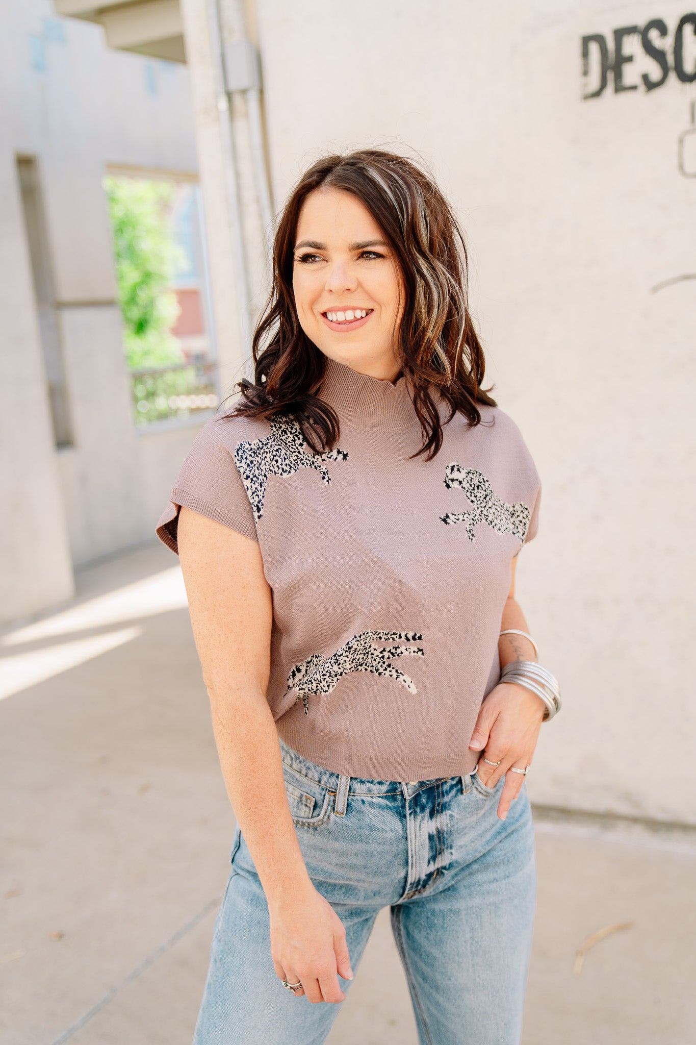 Cheetah Short Sleeve Sweater