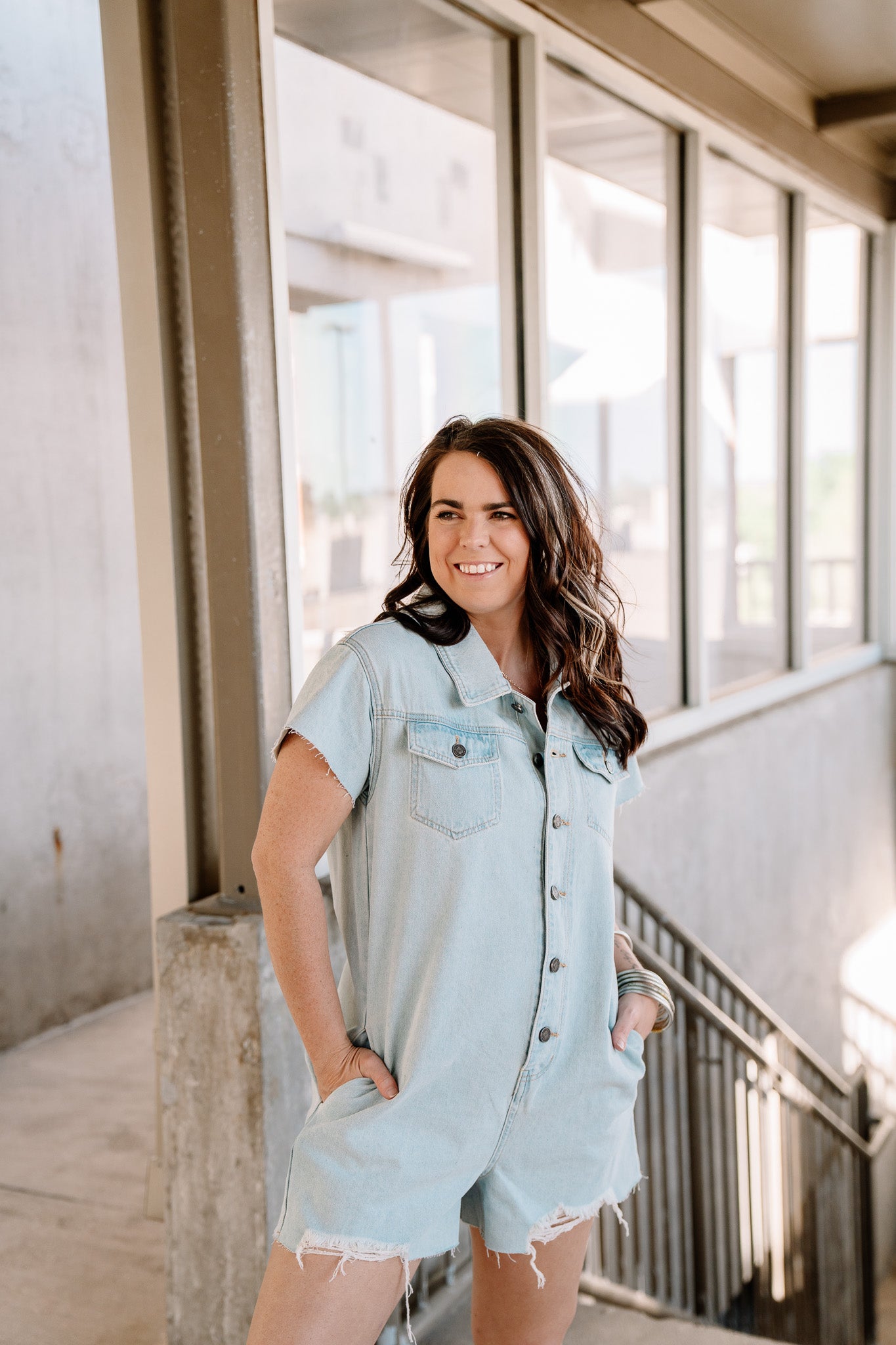 Cotton Denim Romper