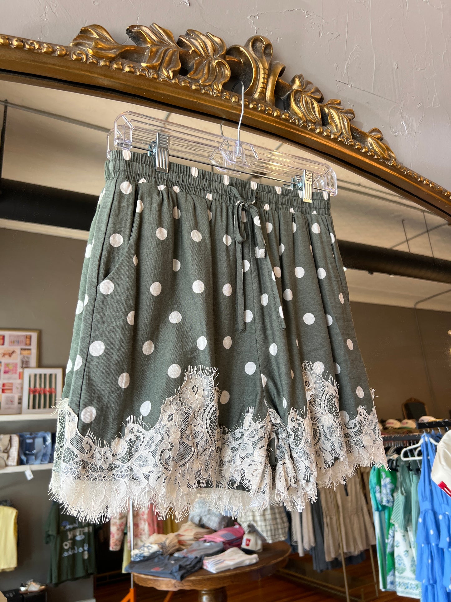Olive Dot Shorts