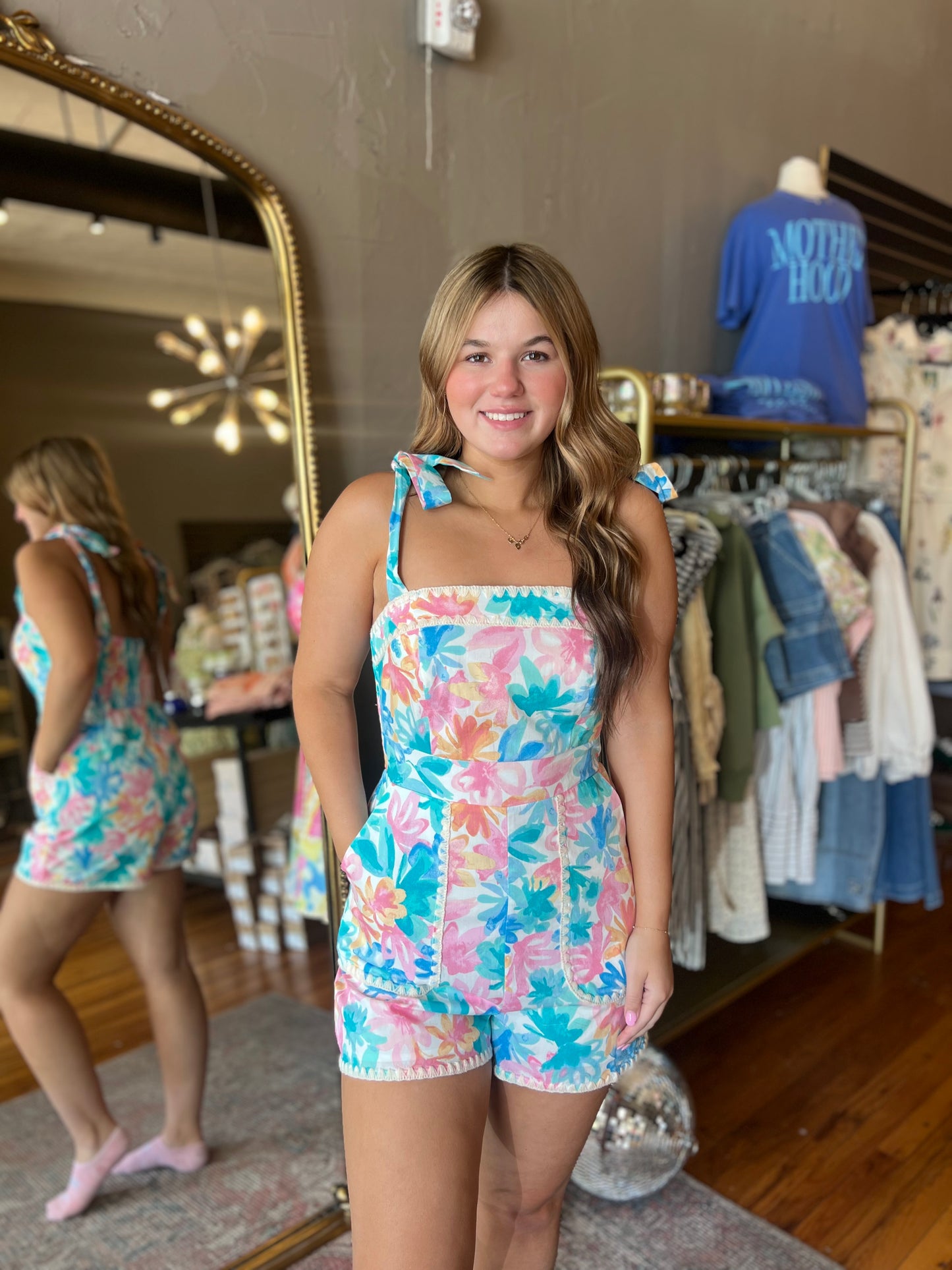 Floral Scallop Stitch Romper
