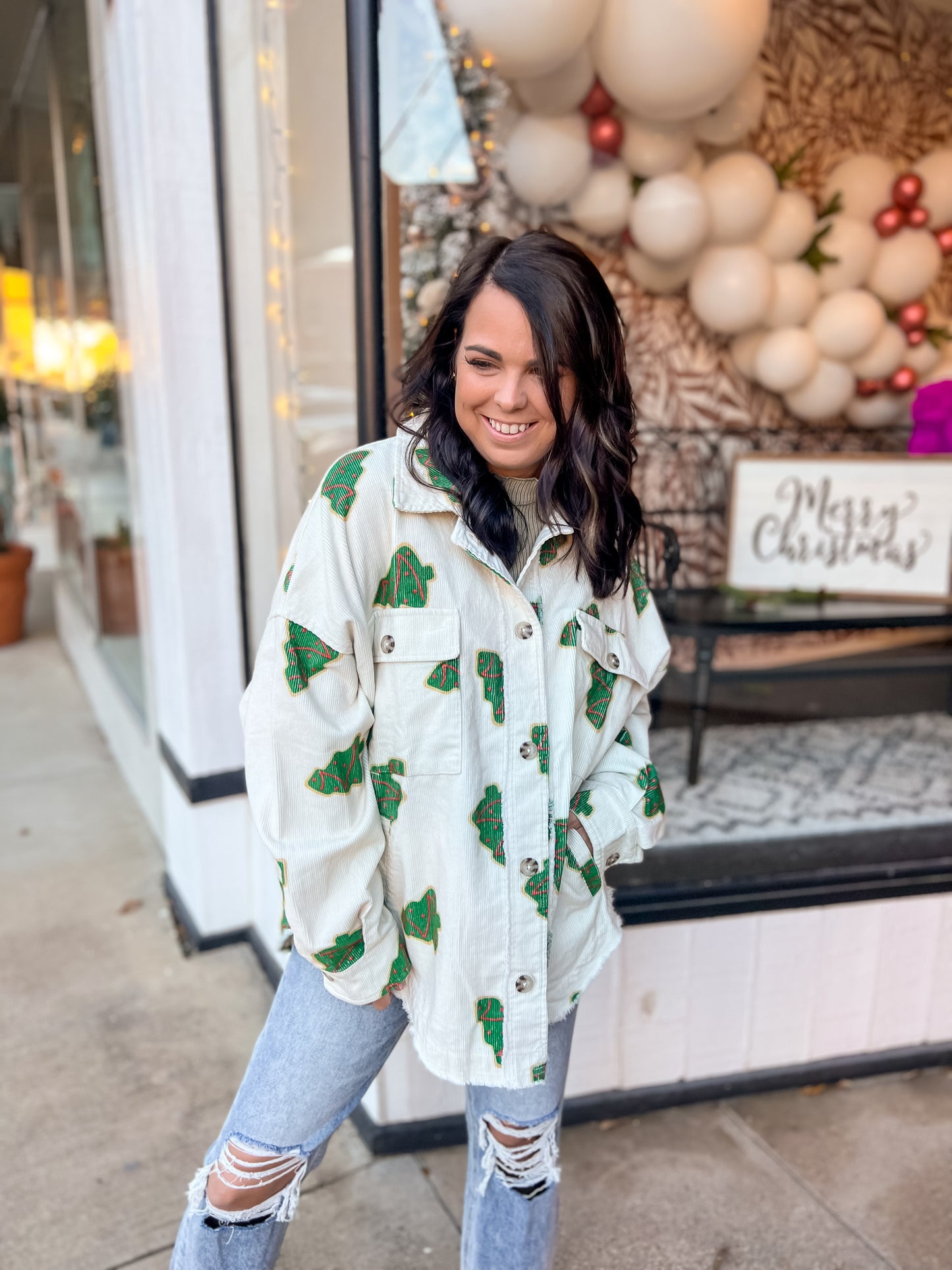 Happy Tree Corduroy Shacket