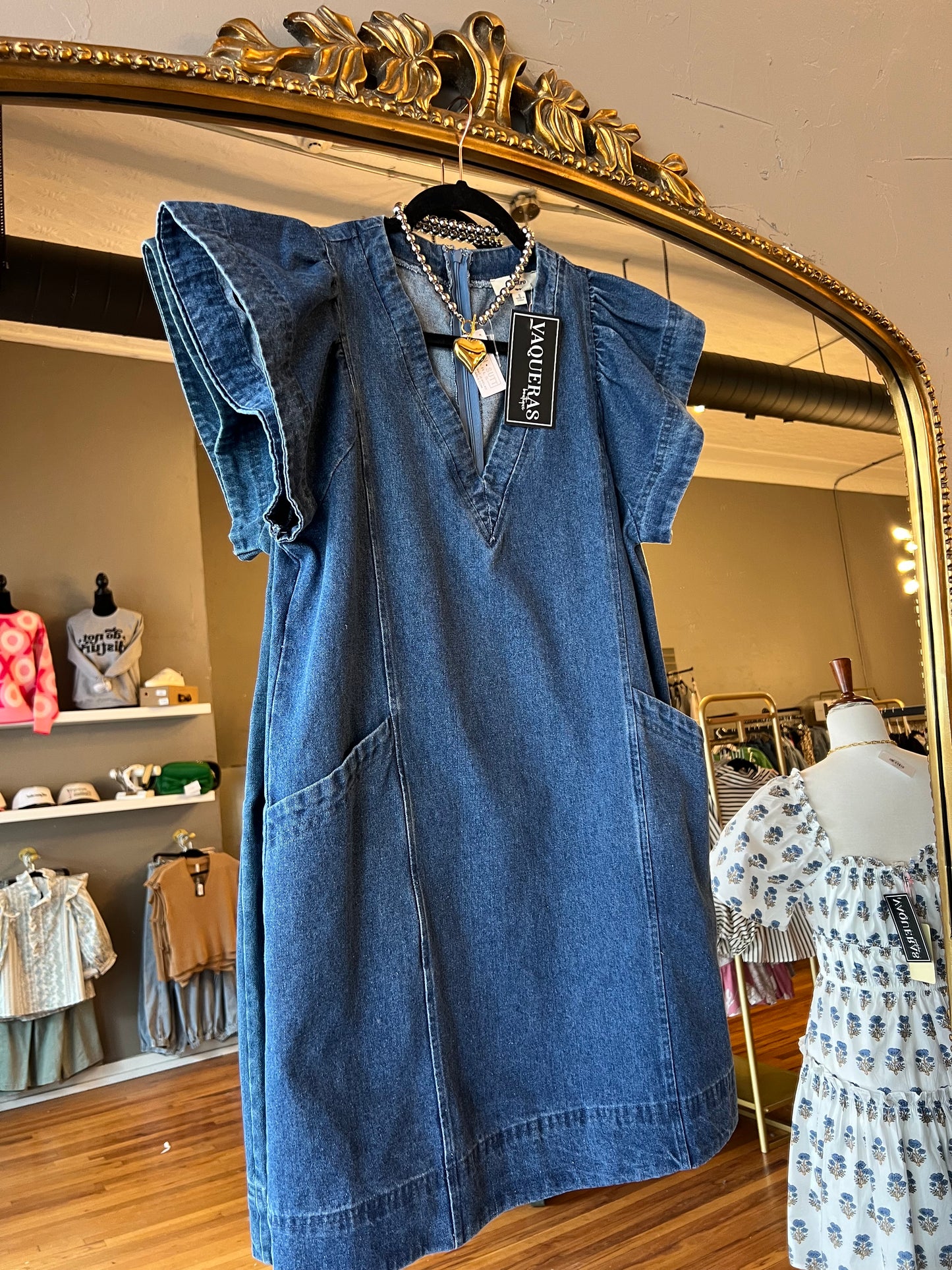 Denim V Dress