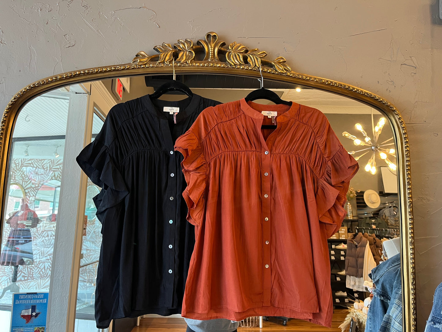 Cinched Button Down Top