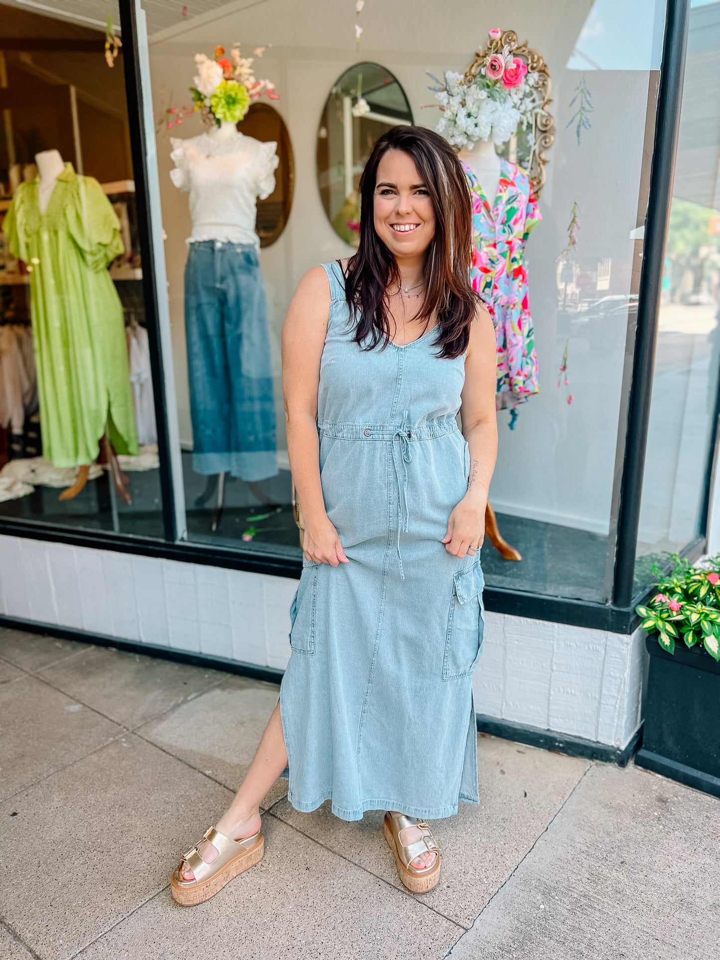 Denim Cargo Dress