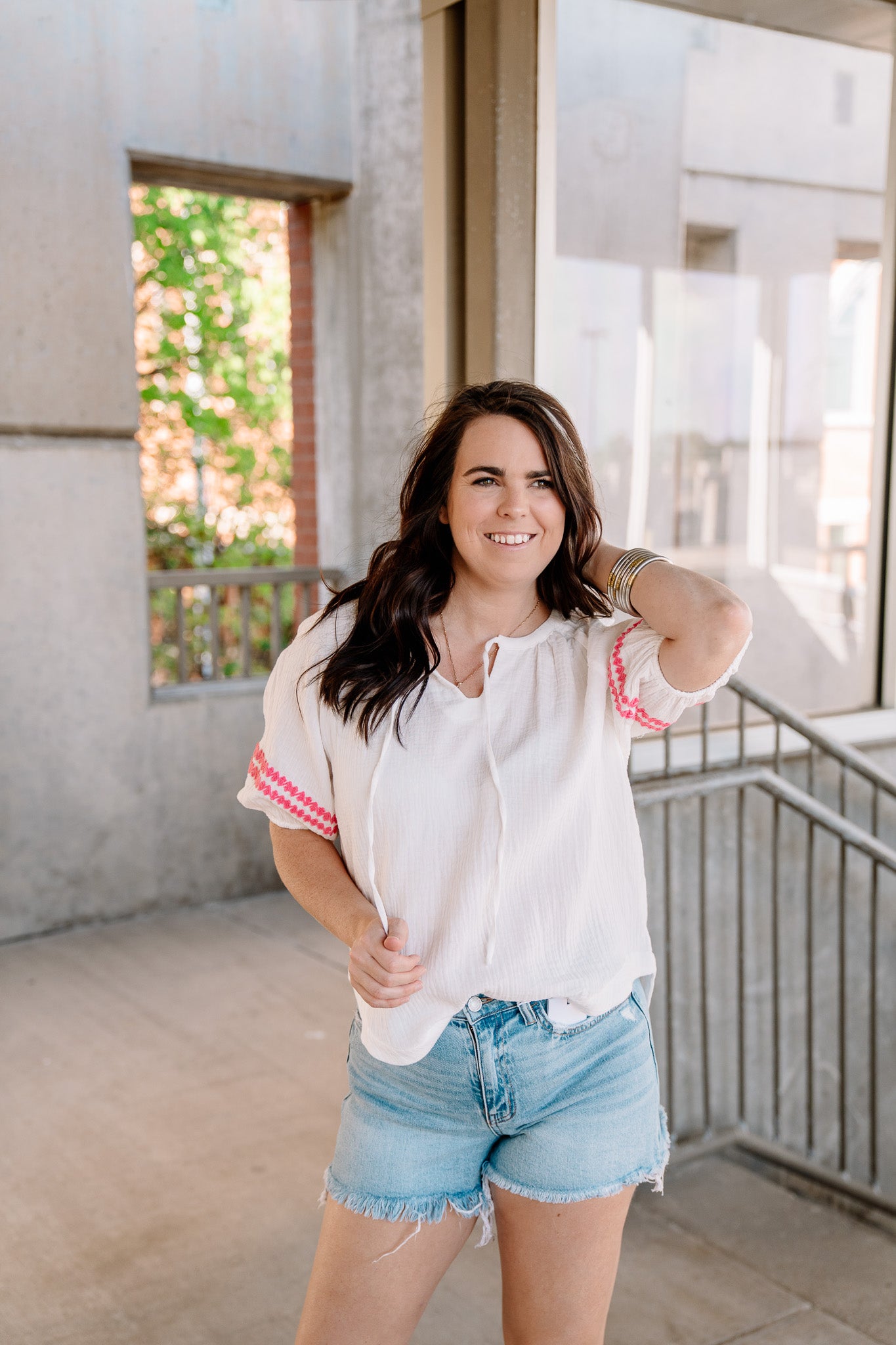 Balloon Sleeve Detail Blouse