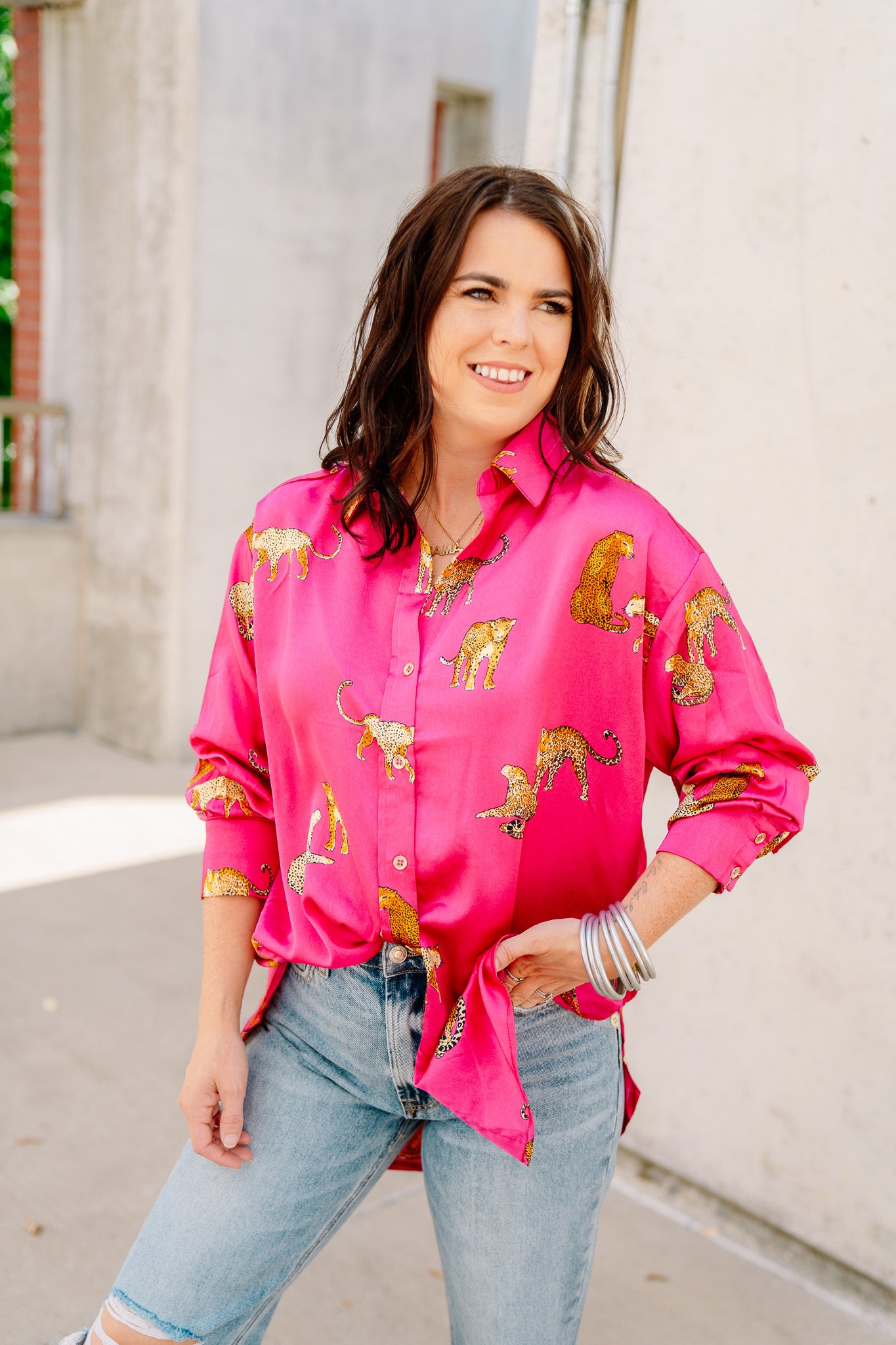 Cheetah Button Up