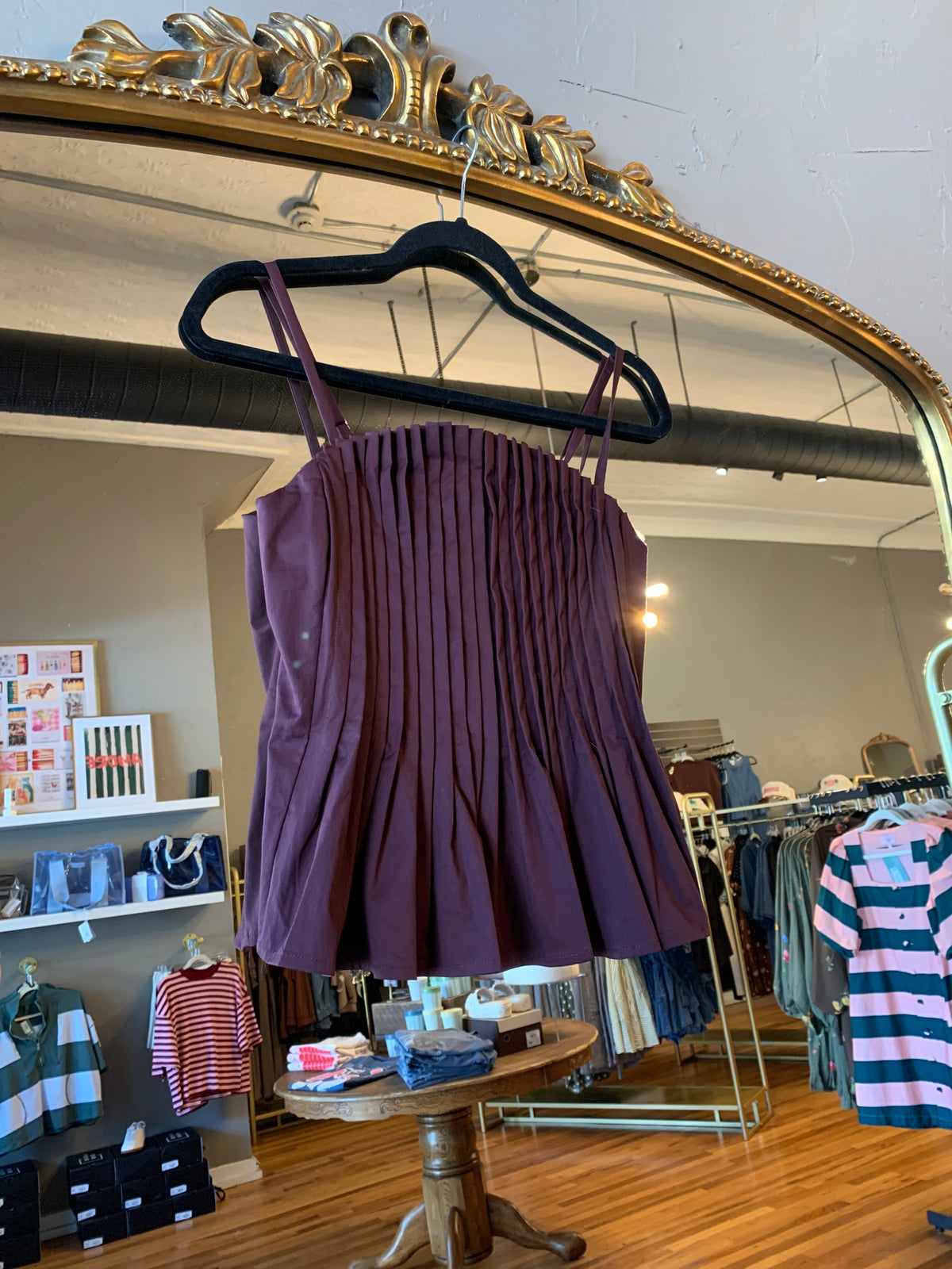 Mocha Pleated Tank