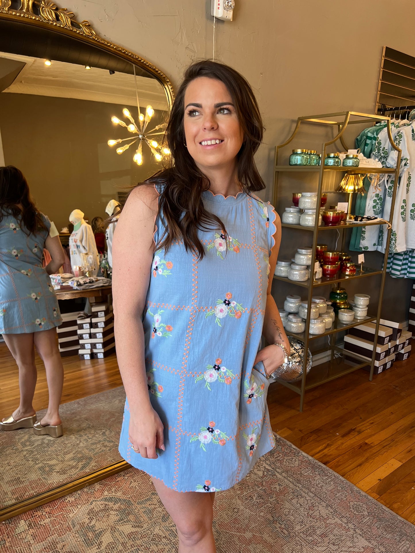 Chambray Bloom Dress