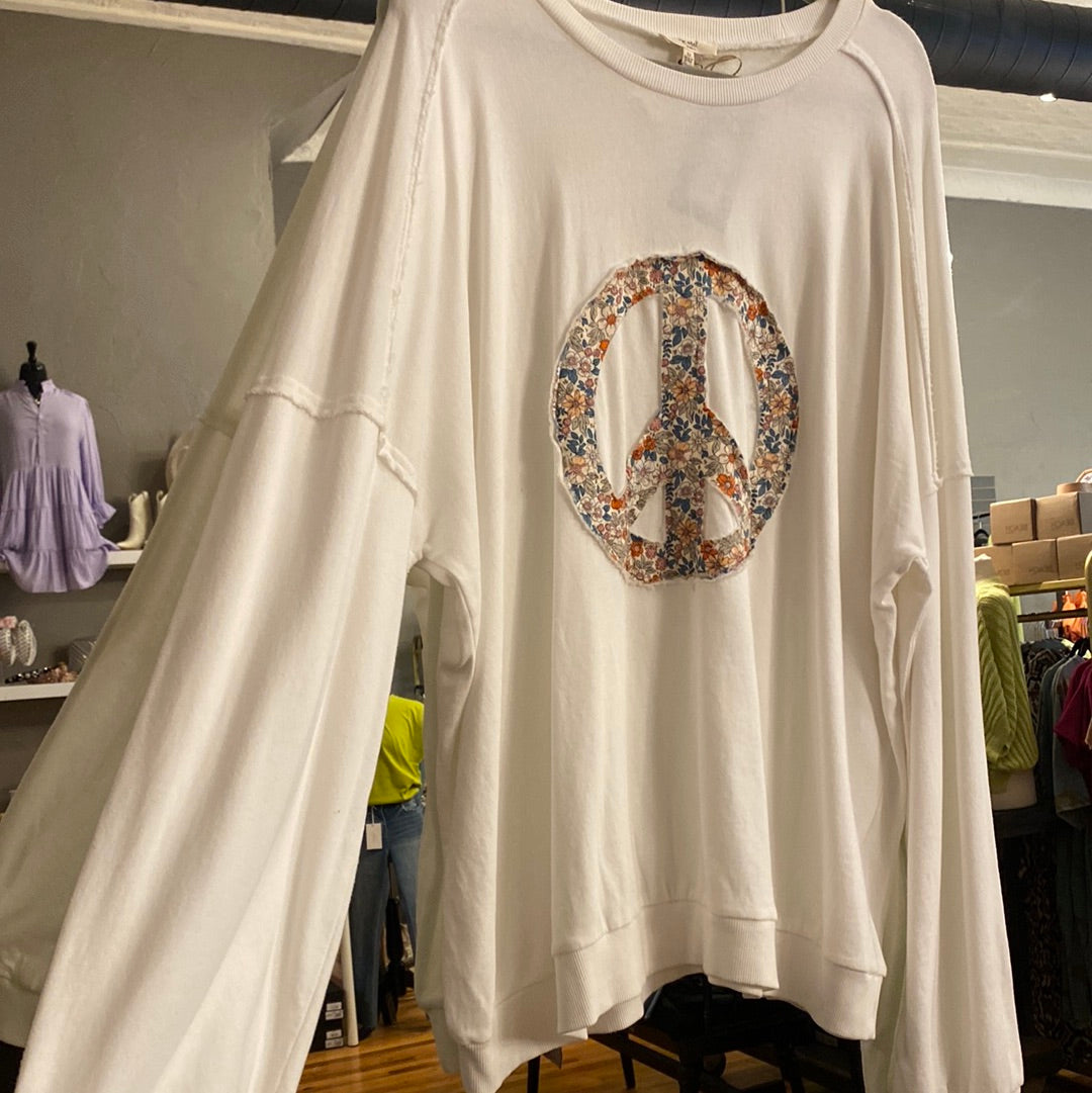 Curvy Peace Sign Top