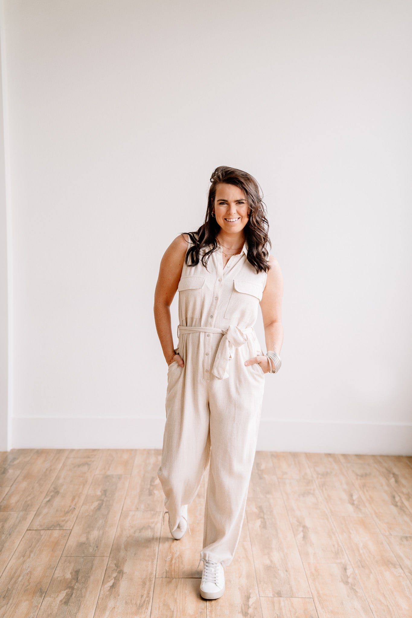 Natural Button Jumpsuit