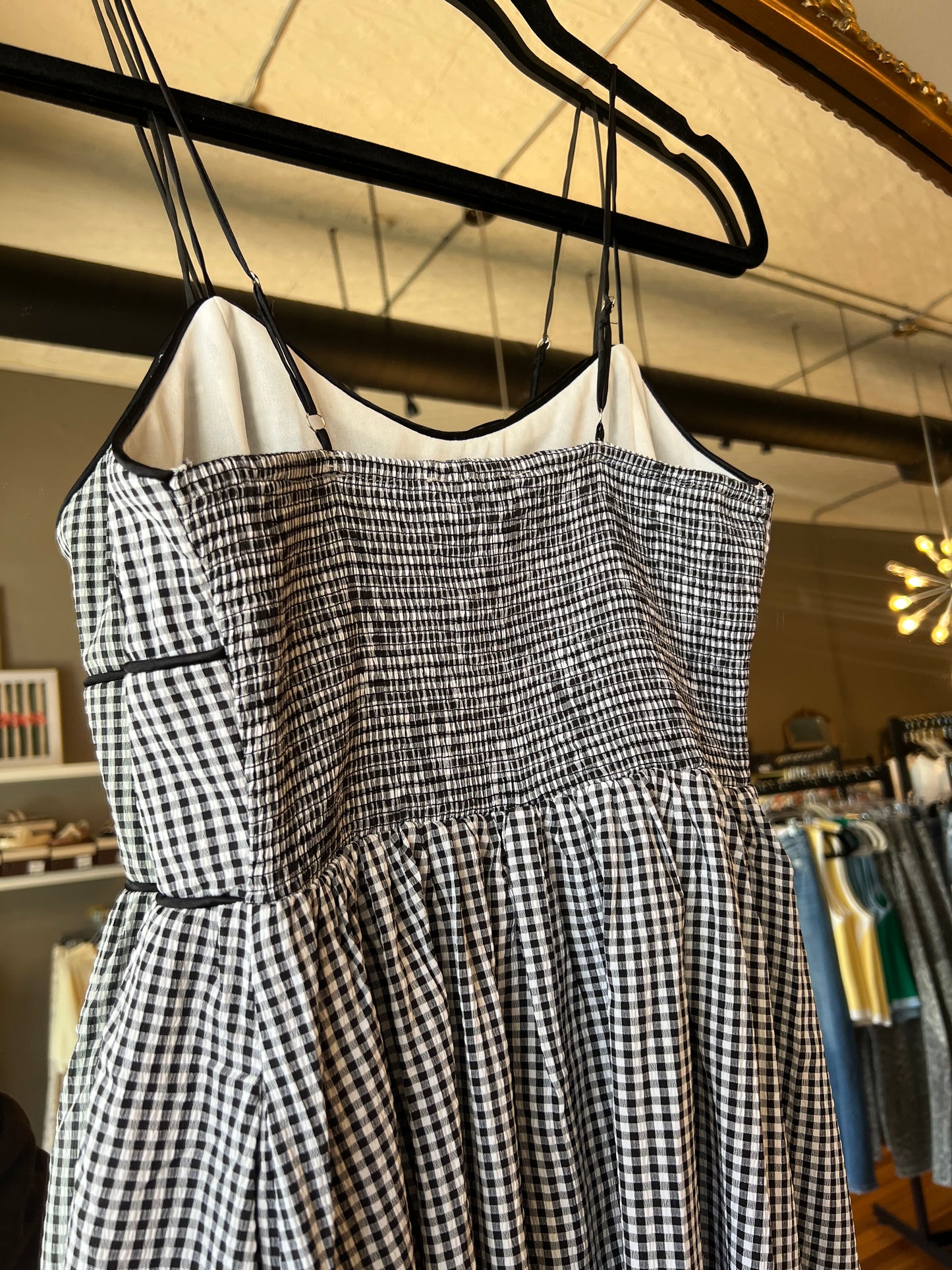 Black Gingham Midi