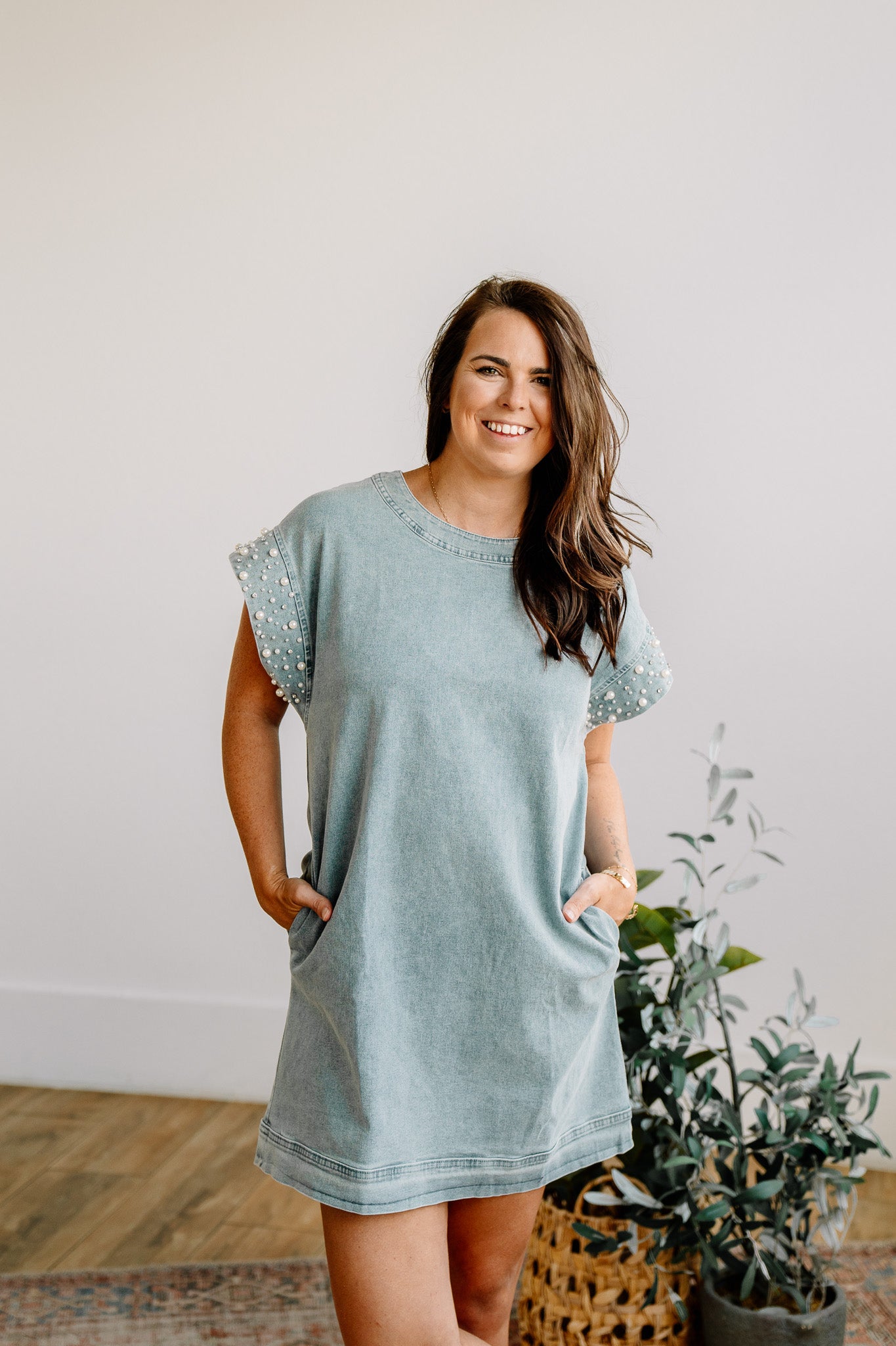 Denim N Pearls Dress