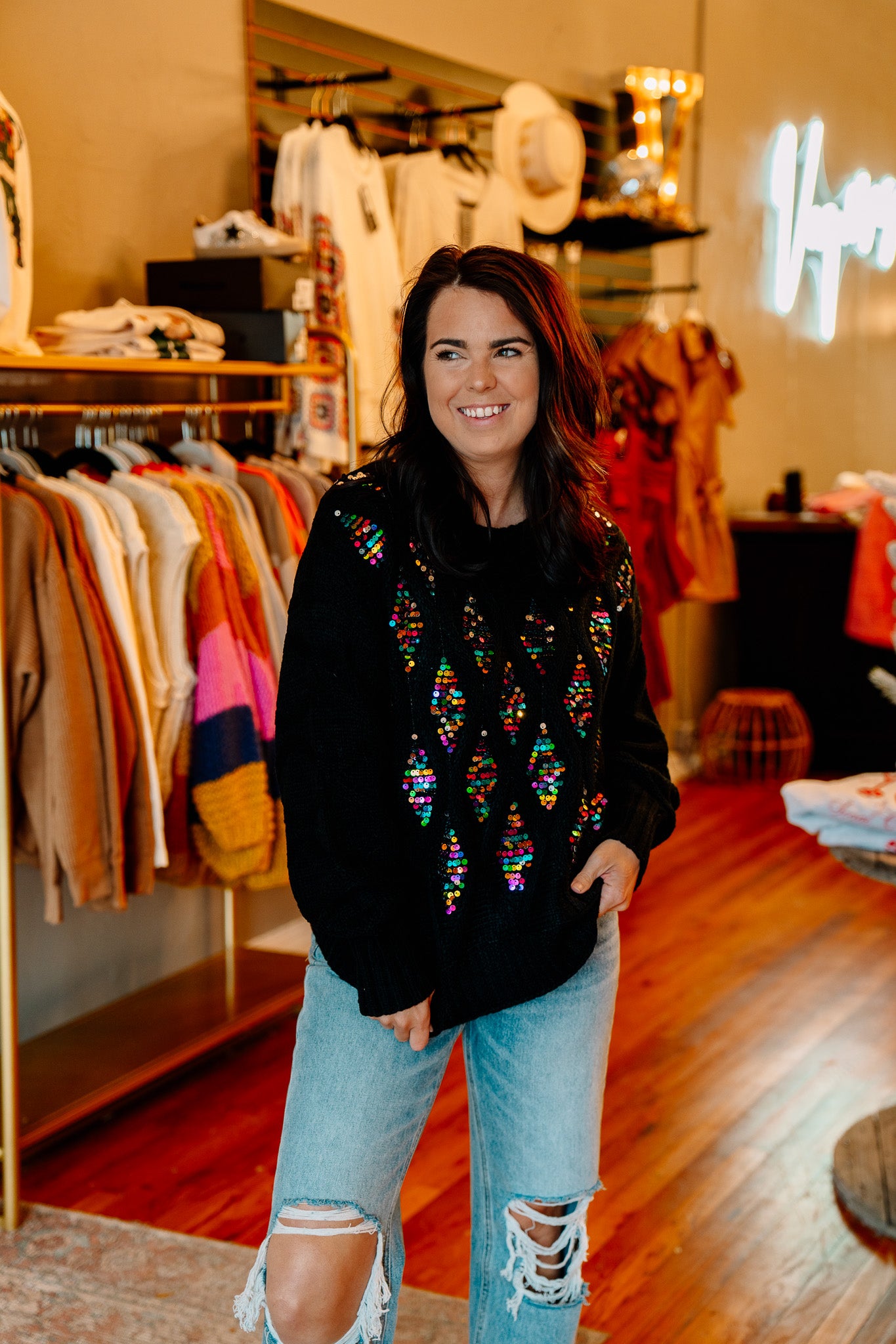 Sequin Embellish Sweater