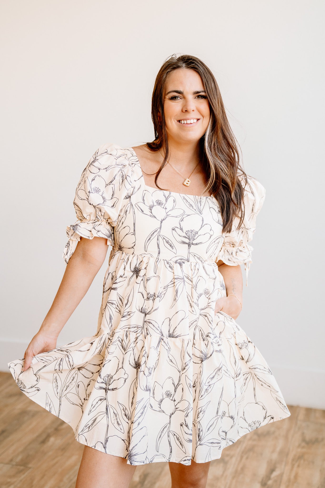 Ecru Floral Dress