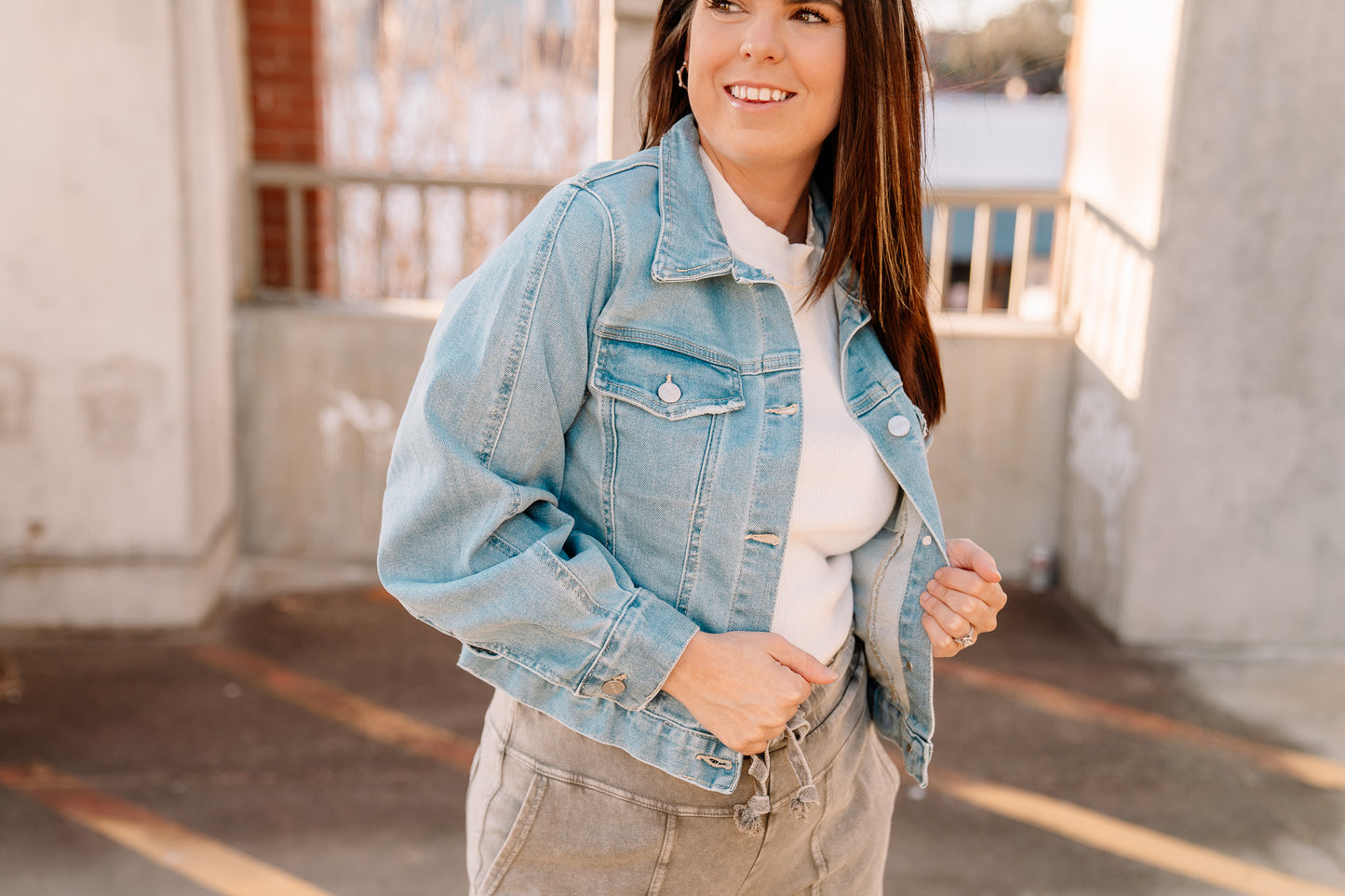 Balloon Sleeve Denim Jacket