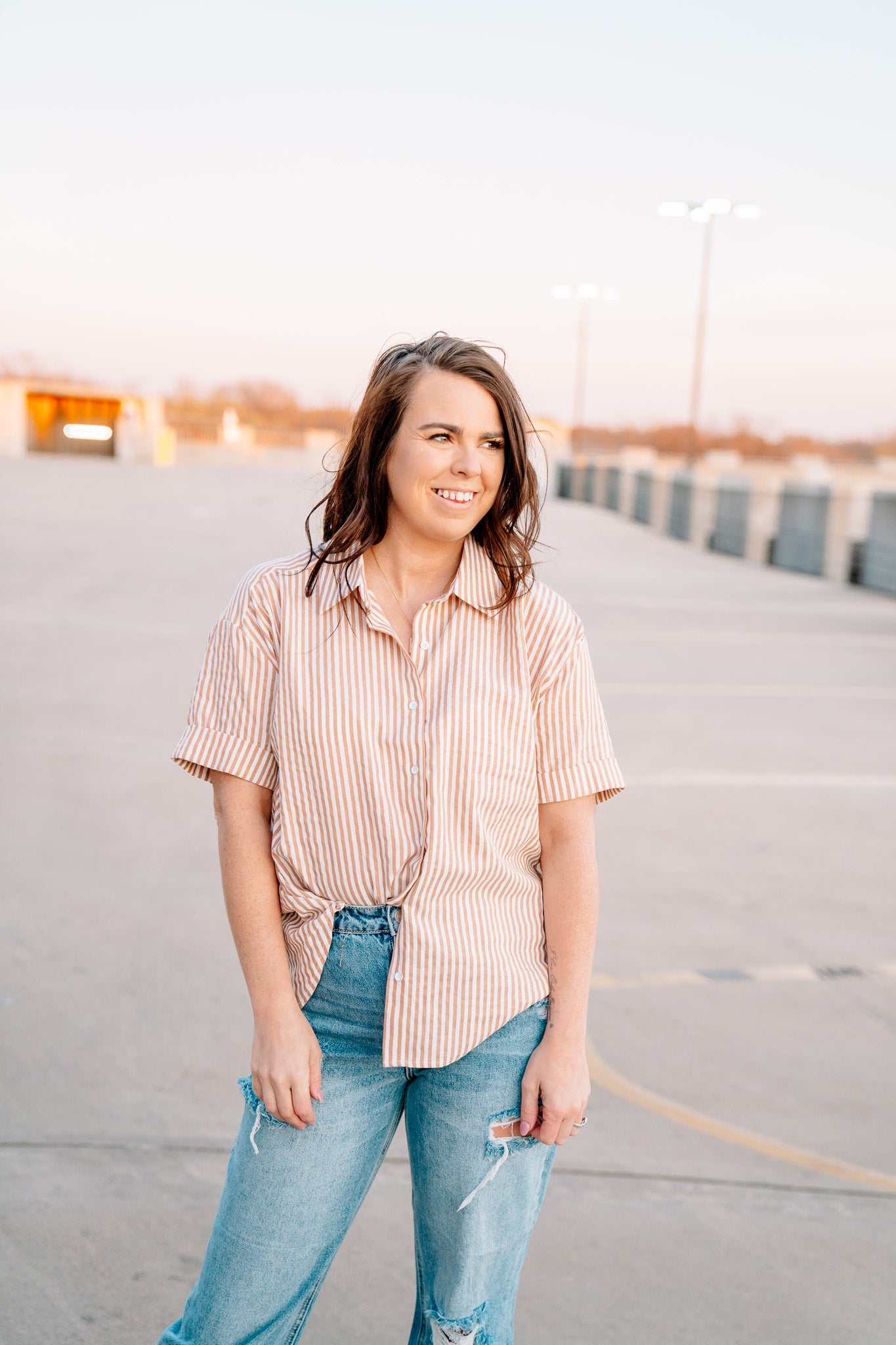 Mocha Stripe Buttondown