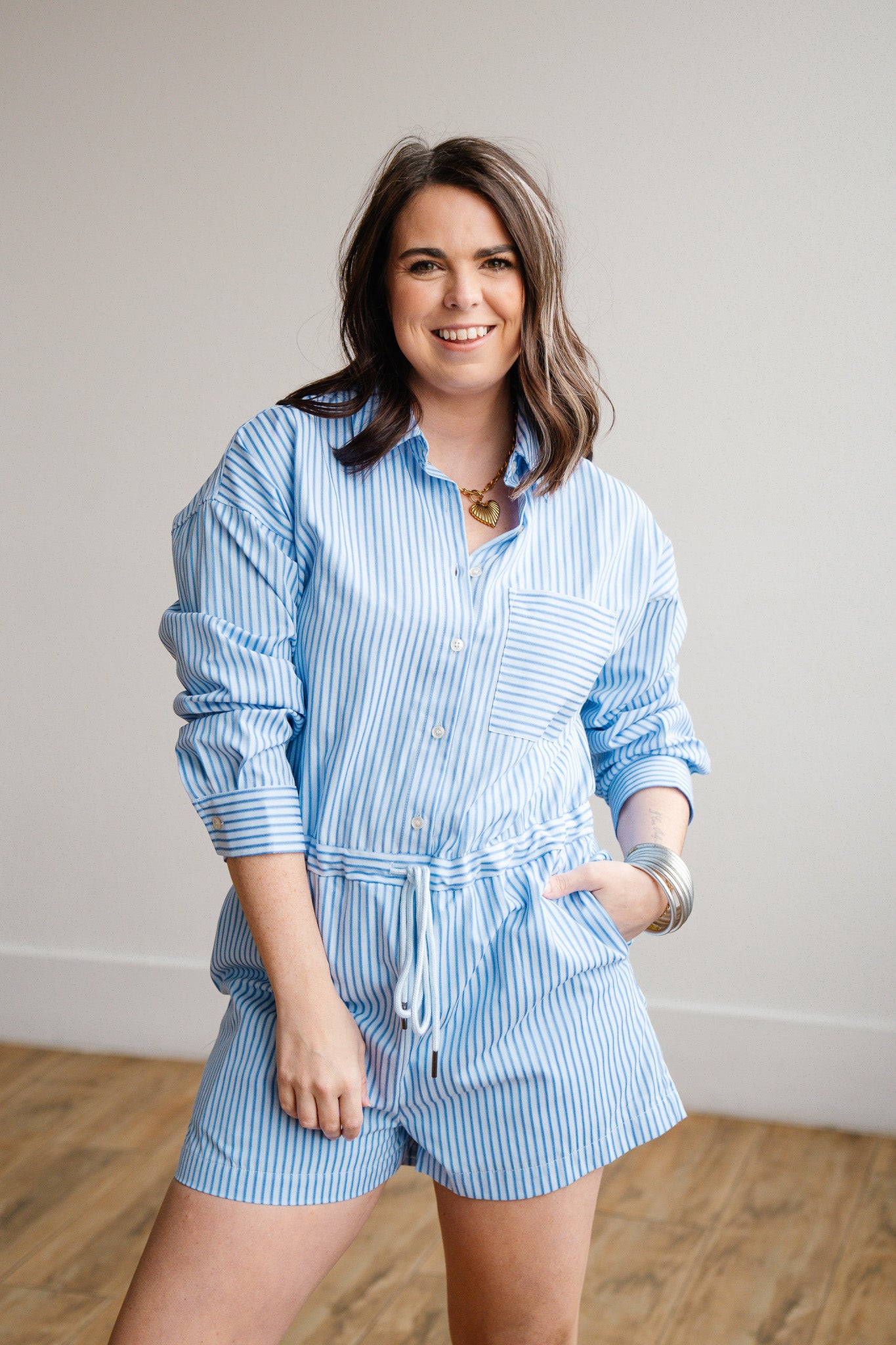 Pin Striped Romper