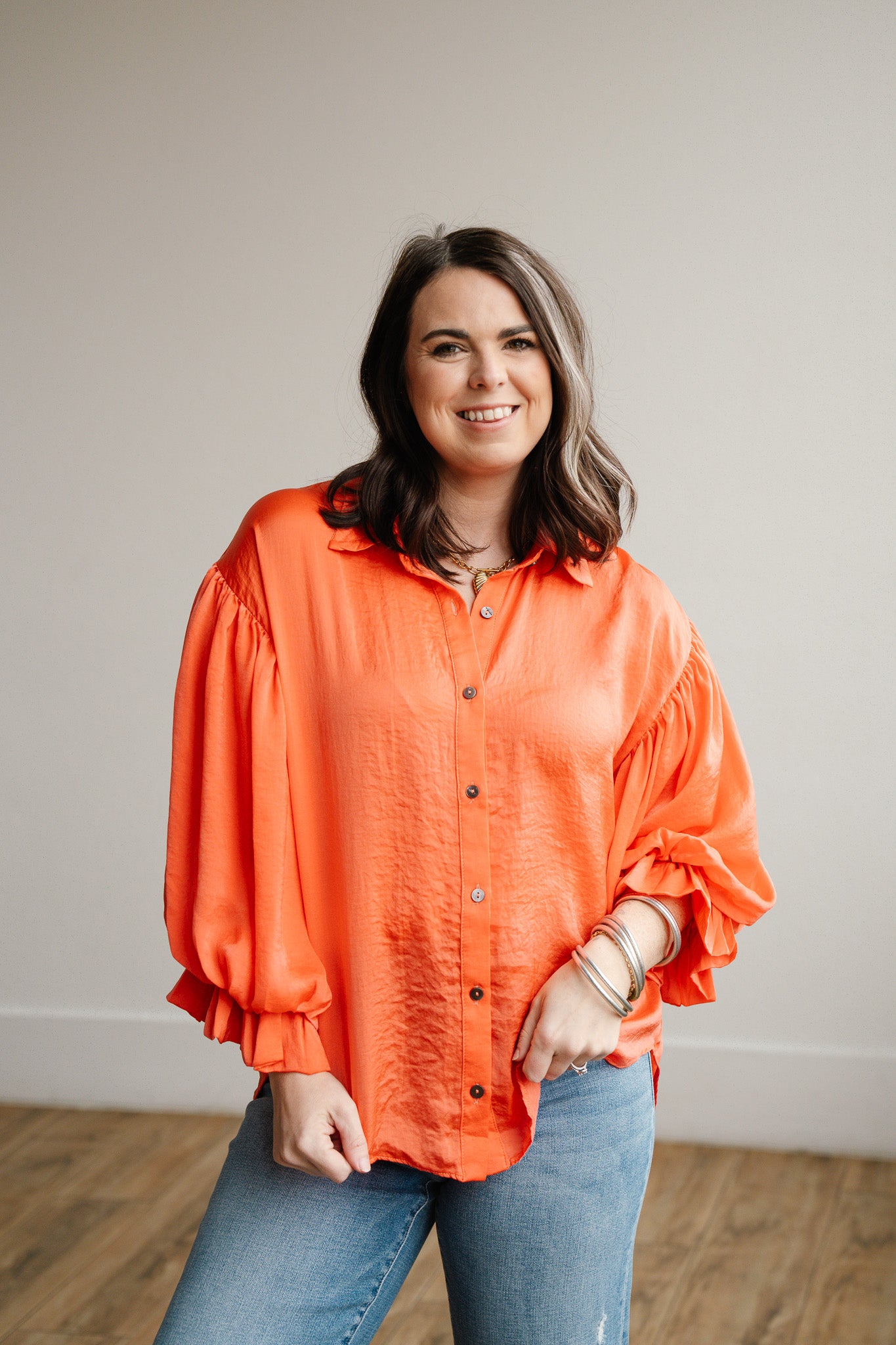 Spring Essential Button Top