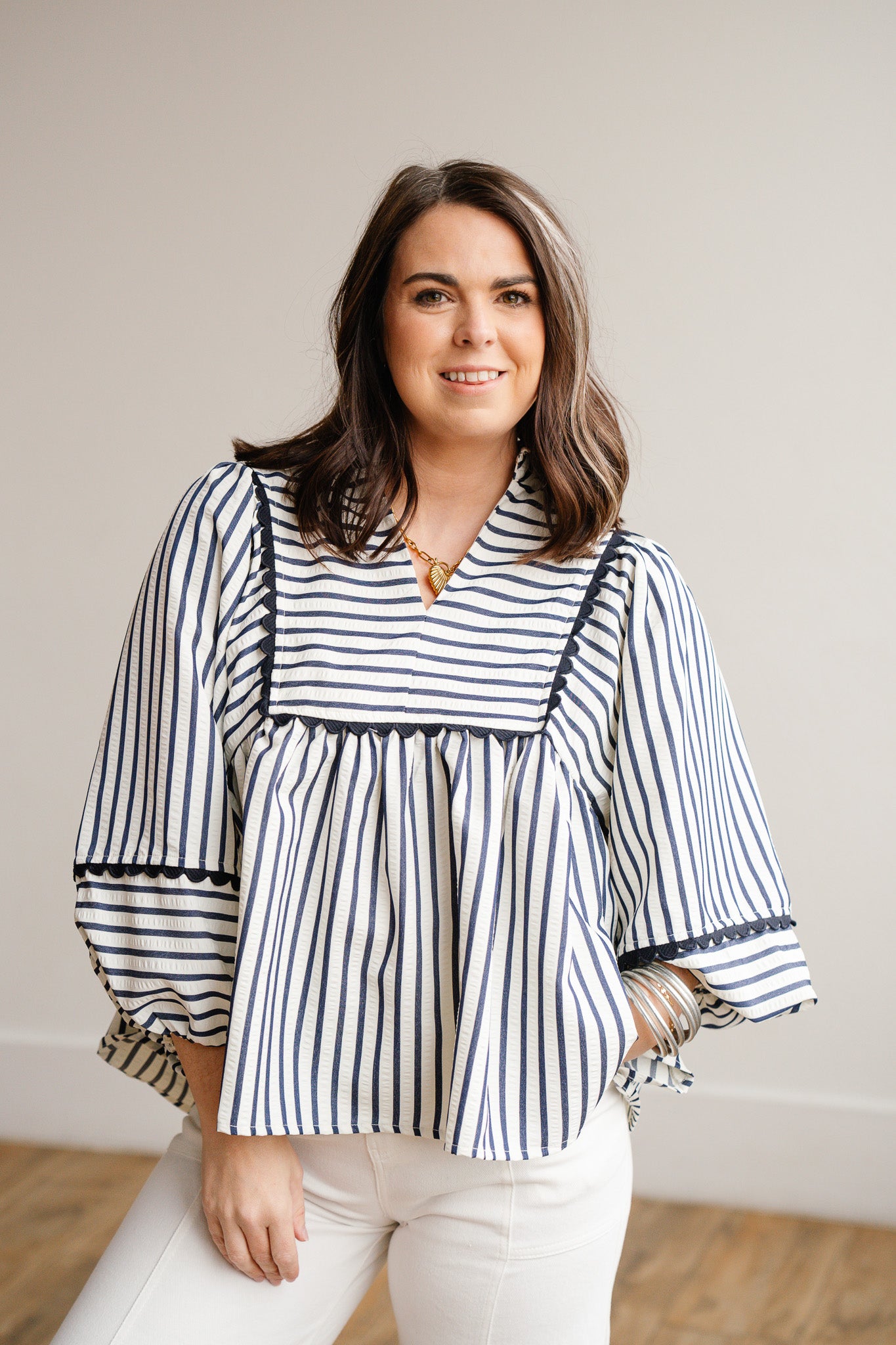 Striped Baby Doll Top