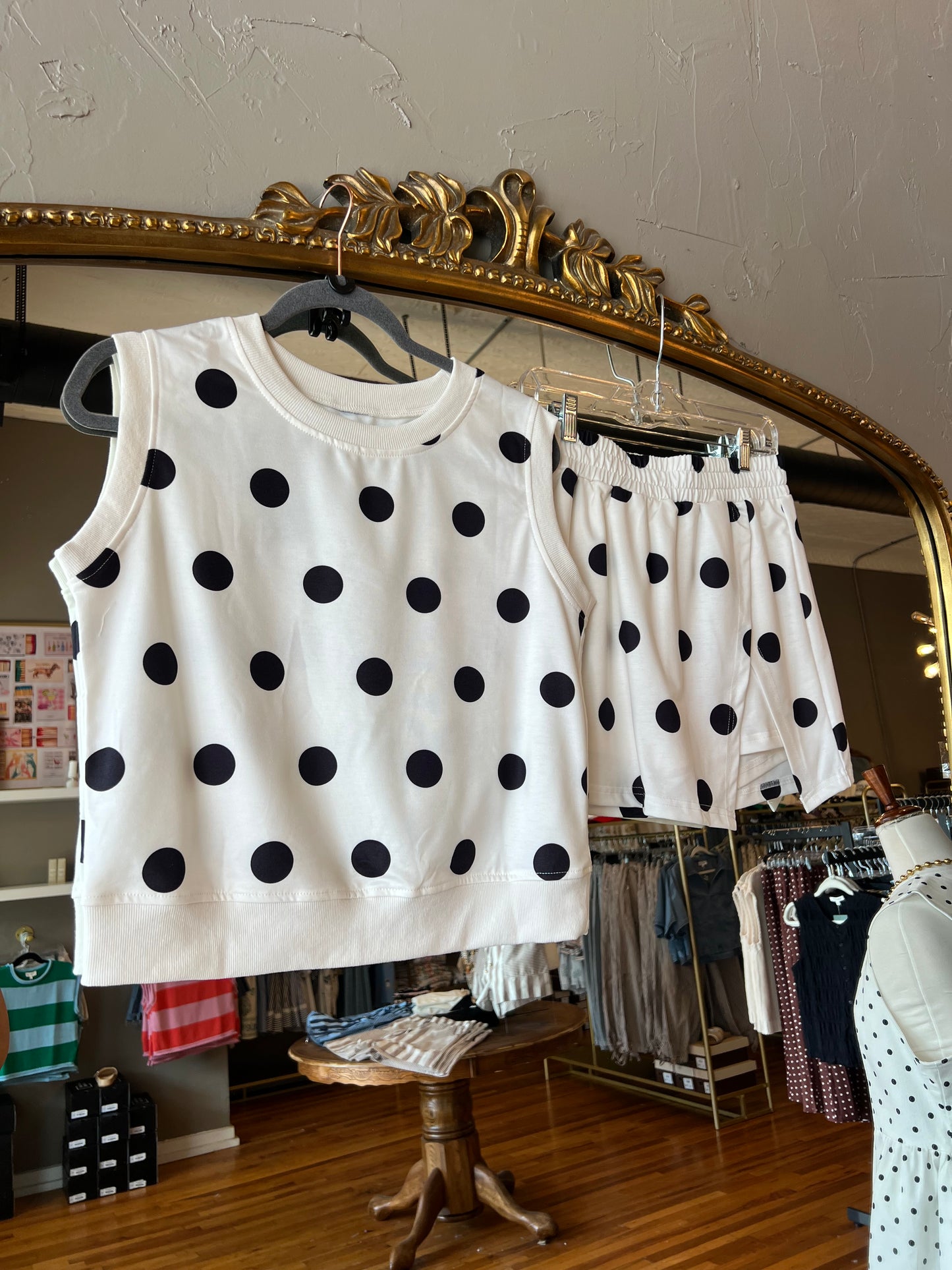 Polka Dot Split Skort Set