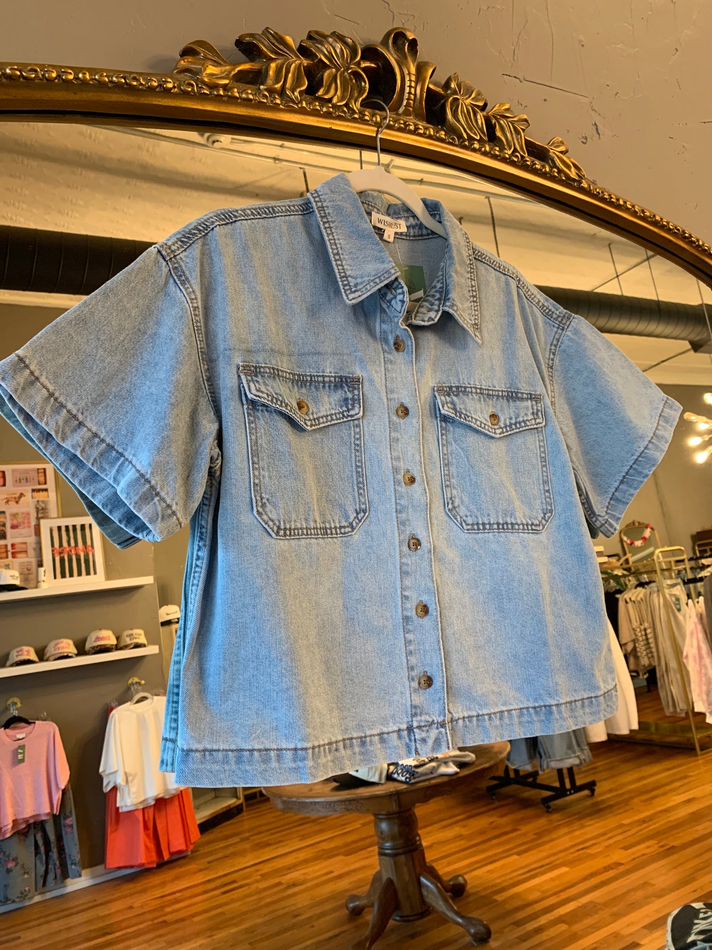 Cotton Denim Button Up