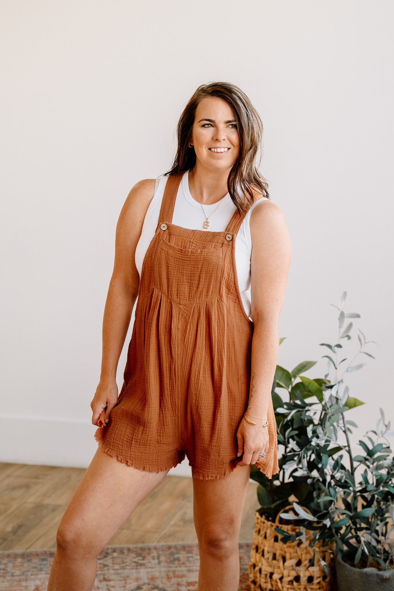 Caramel Knotted Romper