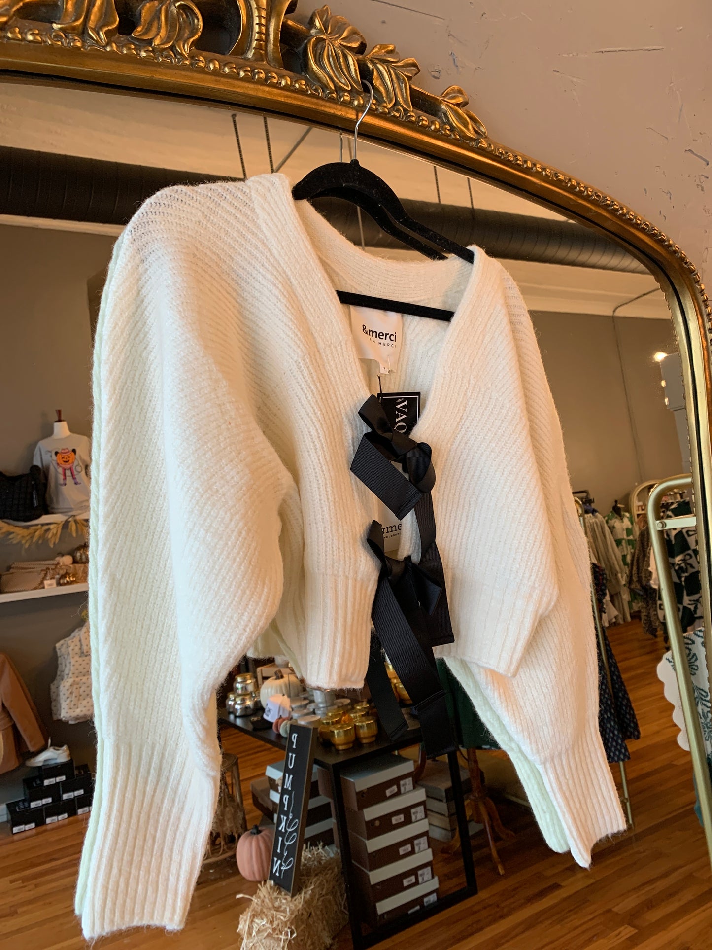 Black Bow Tie Cardigan
