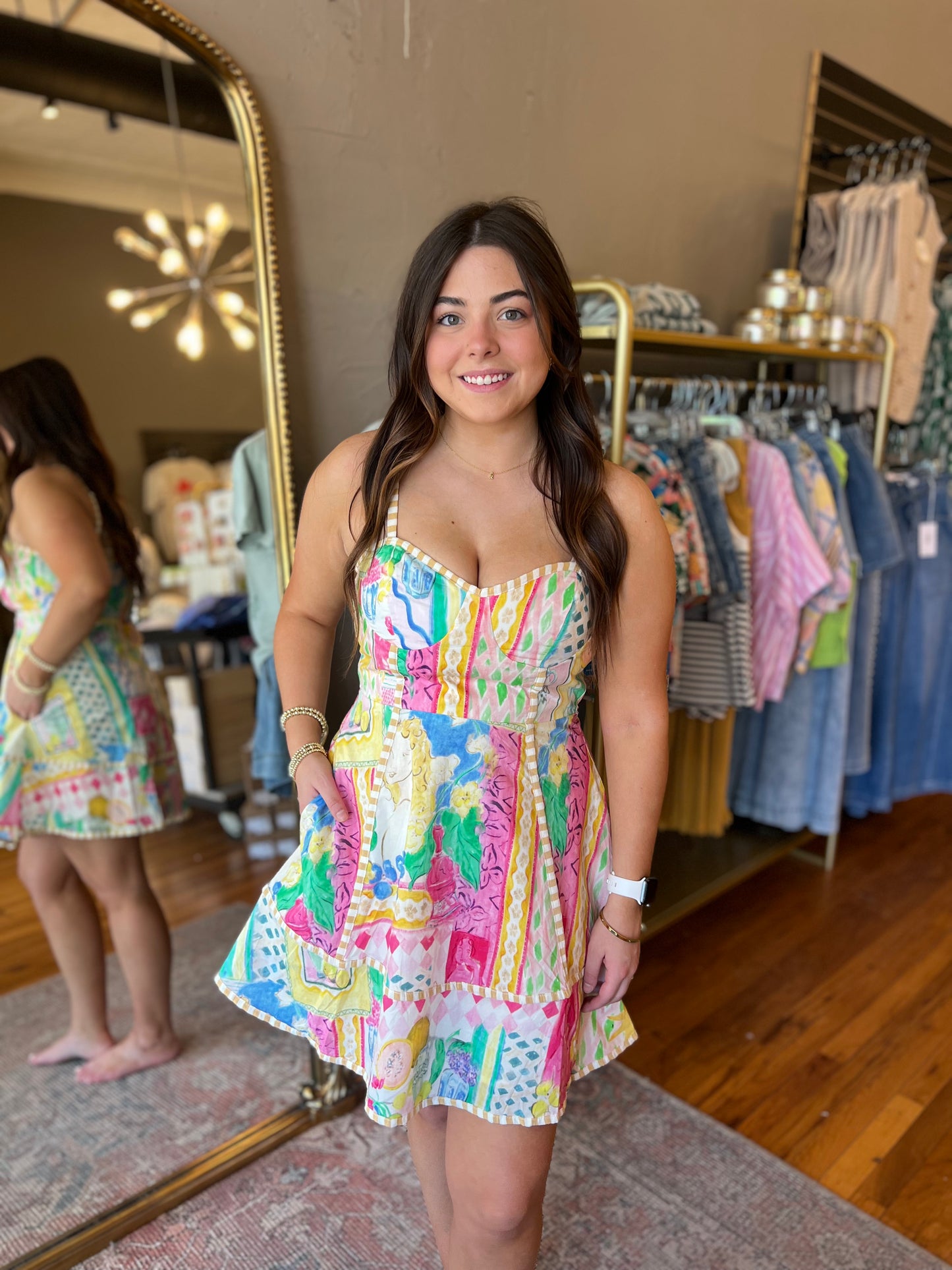Resort Print Flared Dress