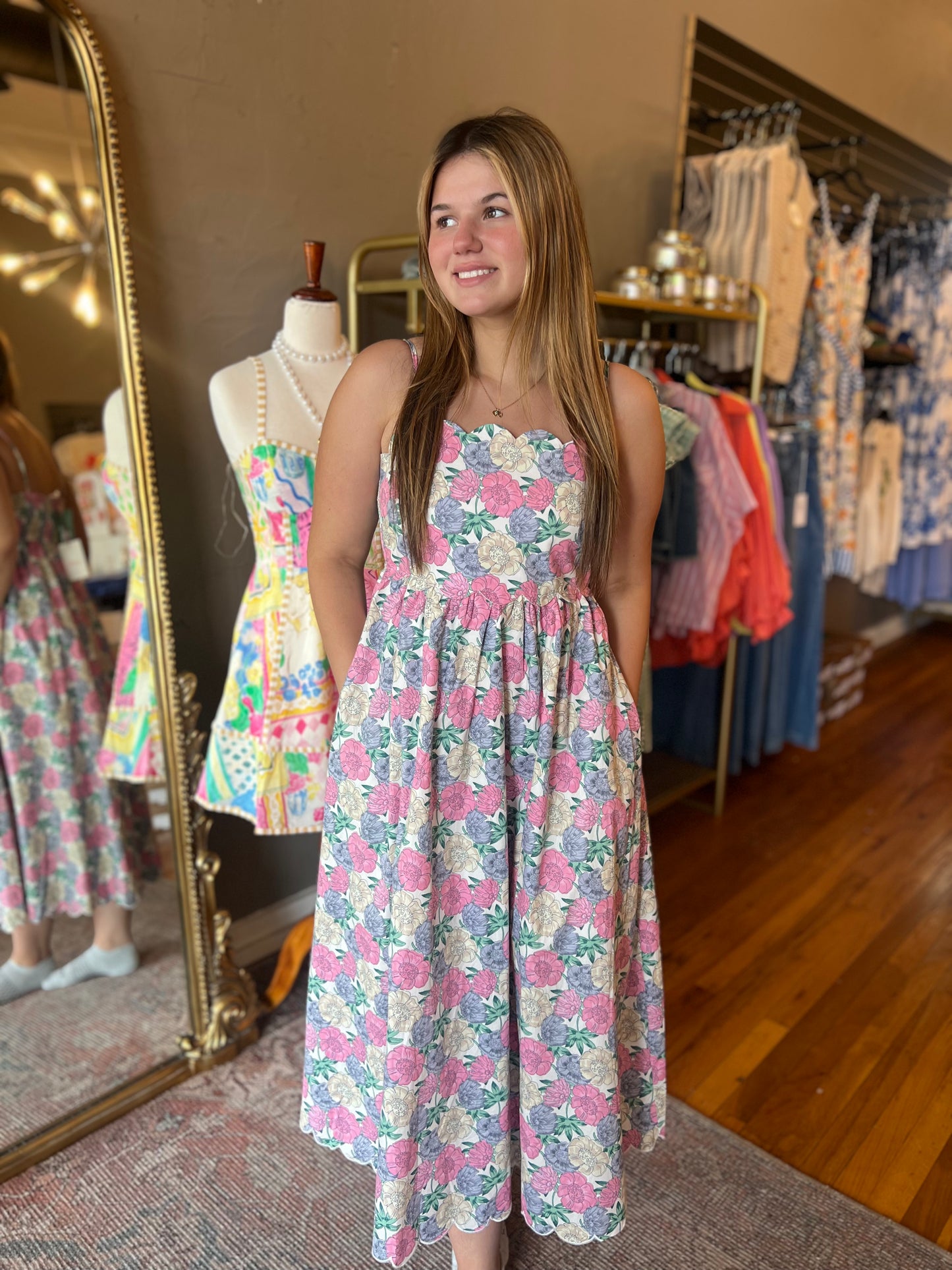 Dainty Flower Pullover Midi