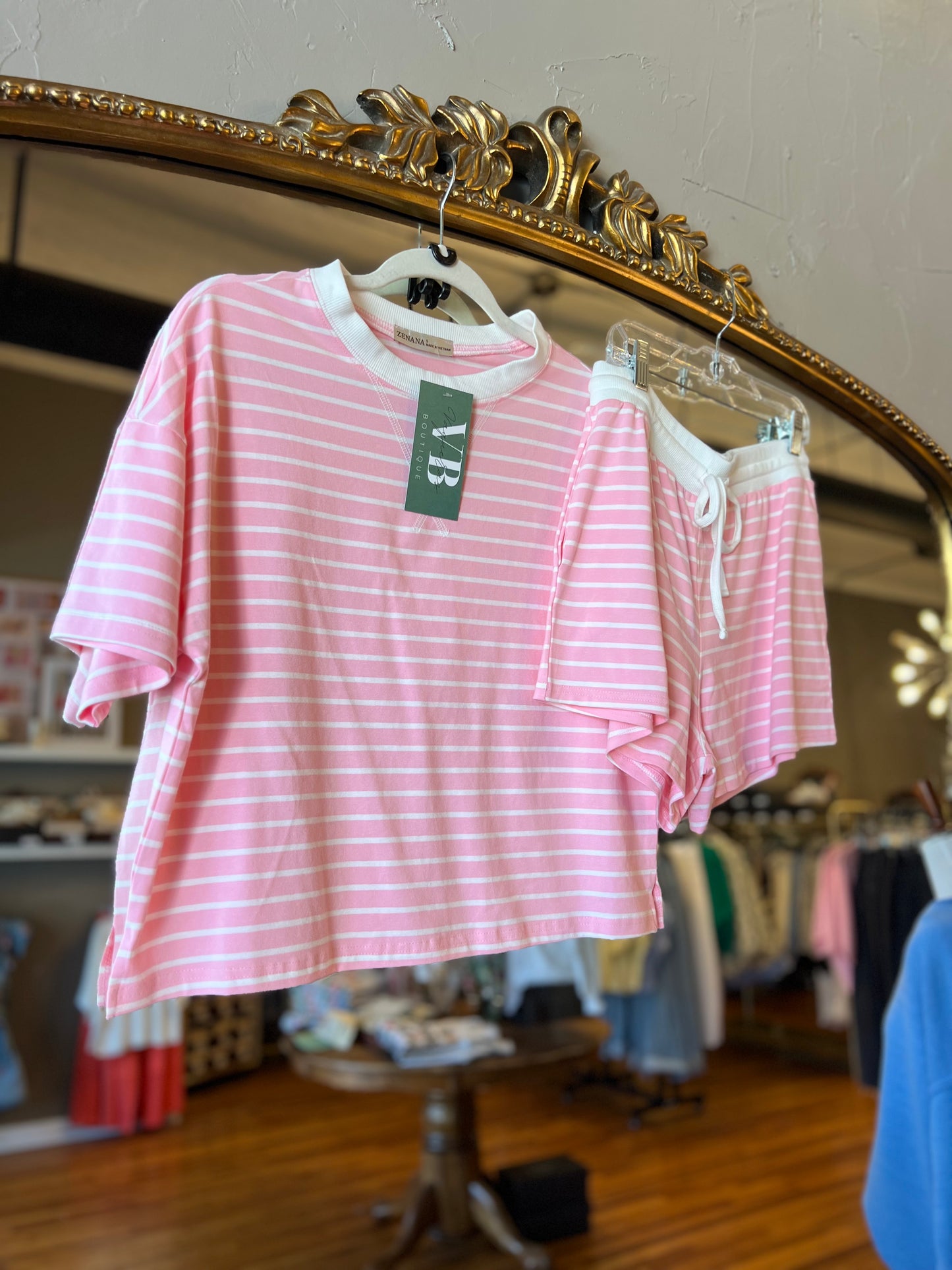 Striped Tee Short Set