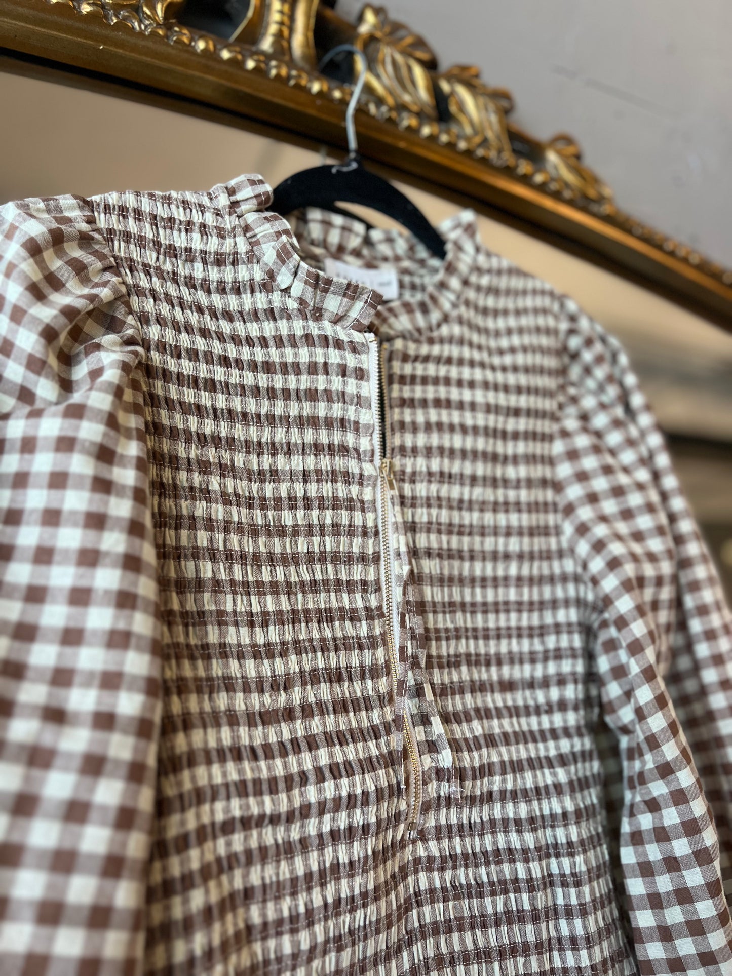 Zip It Gingham Top