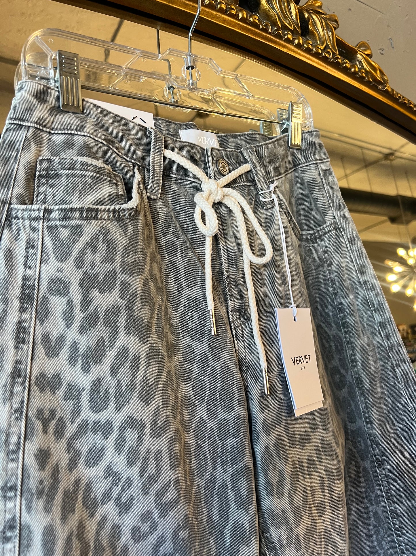 Vervet Grey Leopard Denim