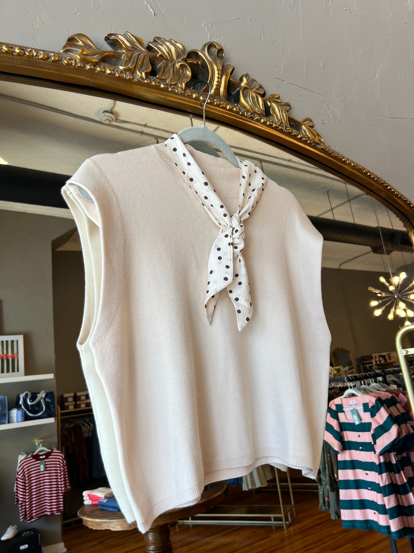 Dot Tie Neck Top