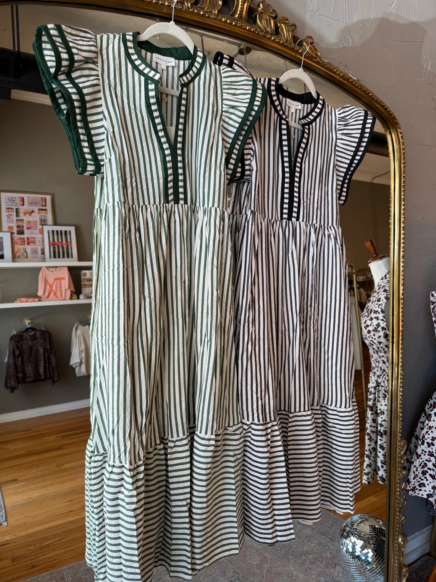 Chic Statement Striped Midi Dress
