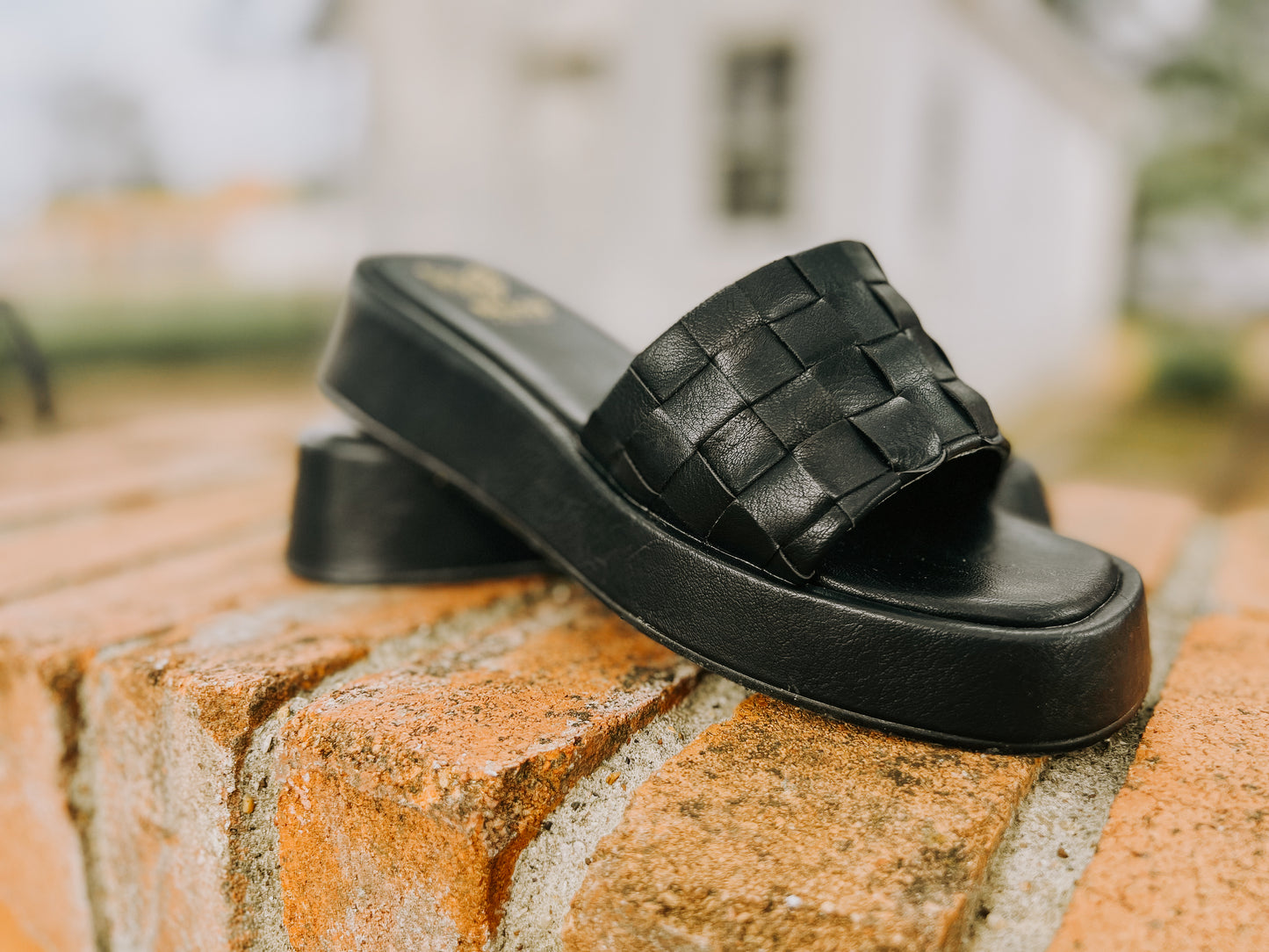 Leather Woven Platform Sandals