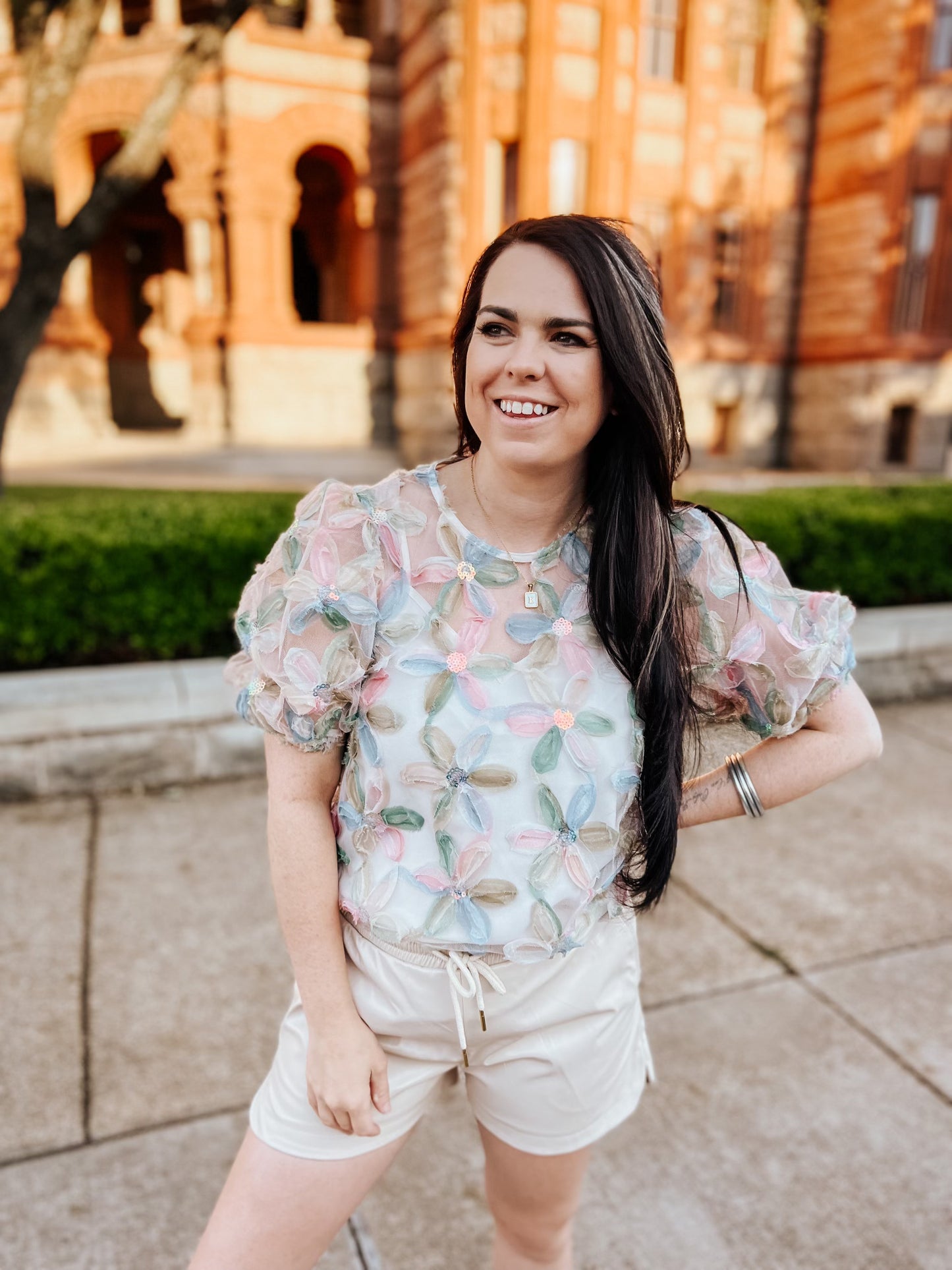 Fancy Floral Jacquard Top
