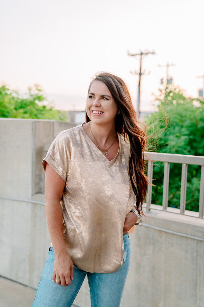Crisp Gold V-Neck