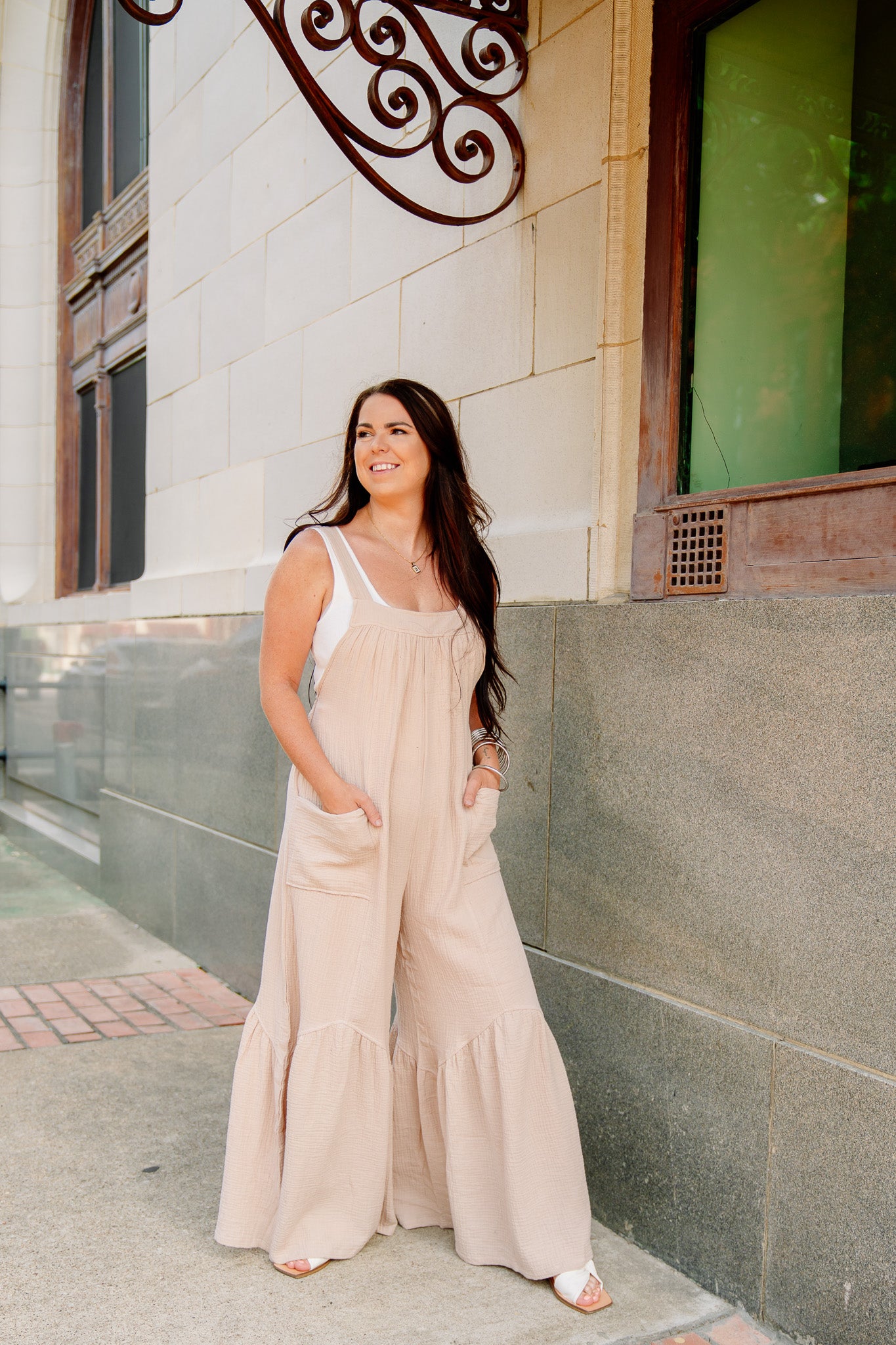 Taupe Wide Leg Jumpsuit