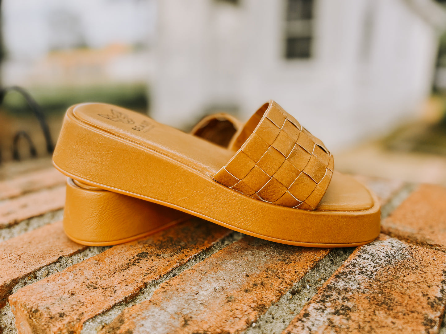 Leather Woven Platform Sandals