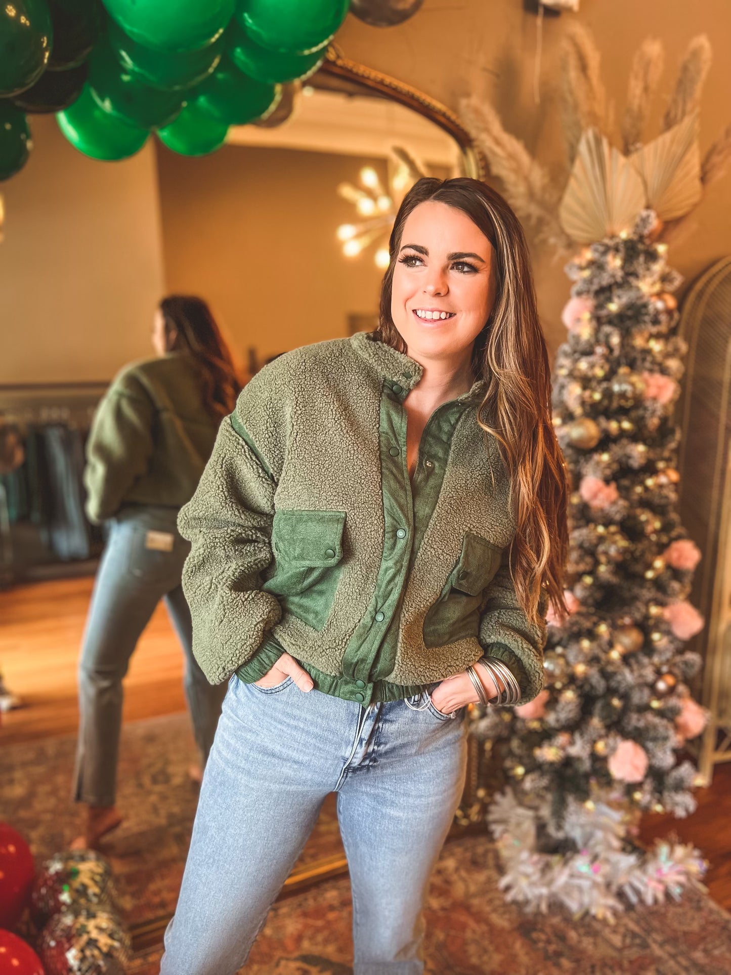 Dusty Green Suede Jacket
