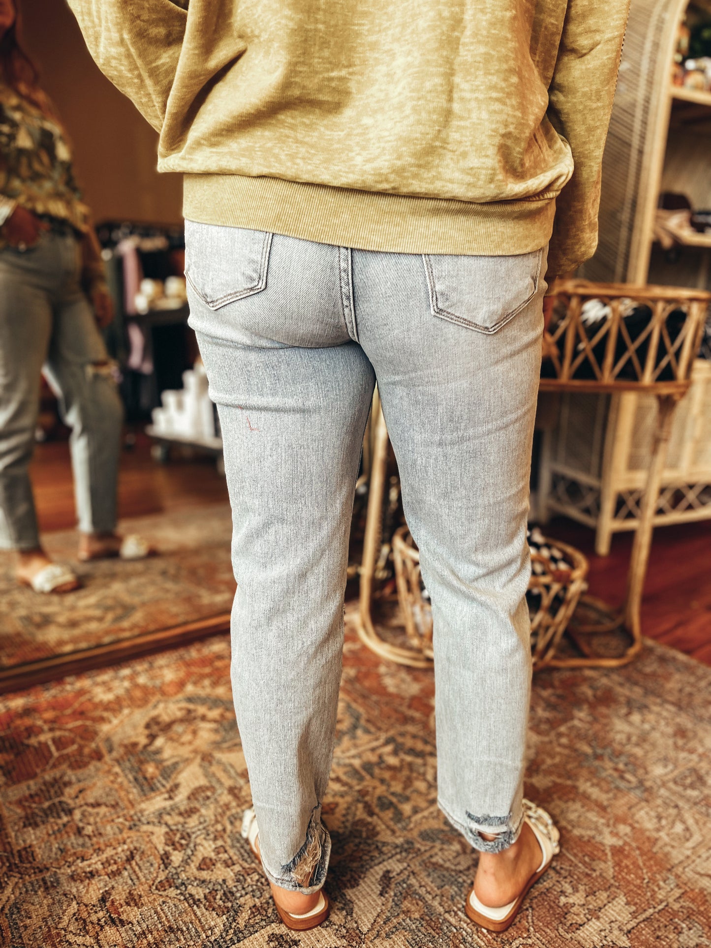 Risen Straight Leg Denim