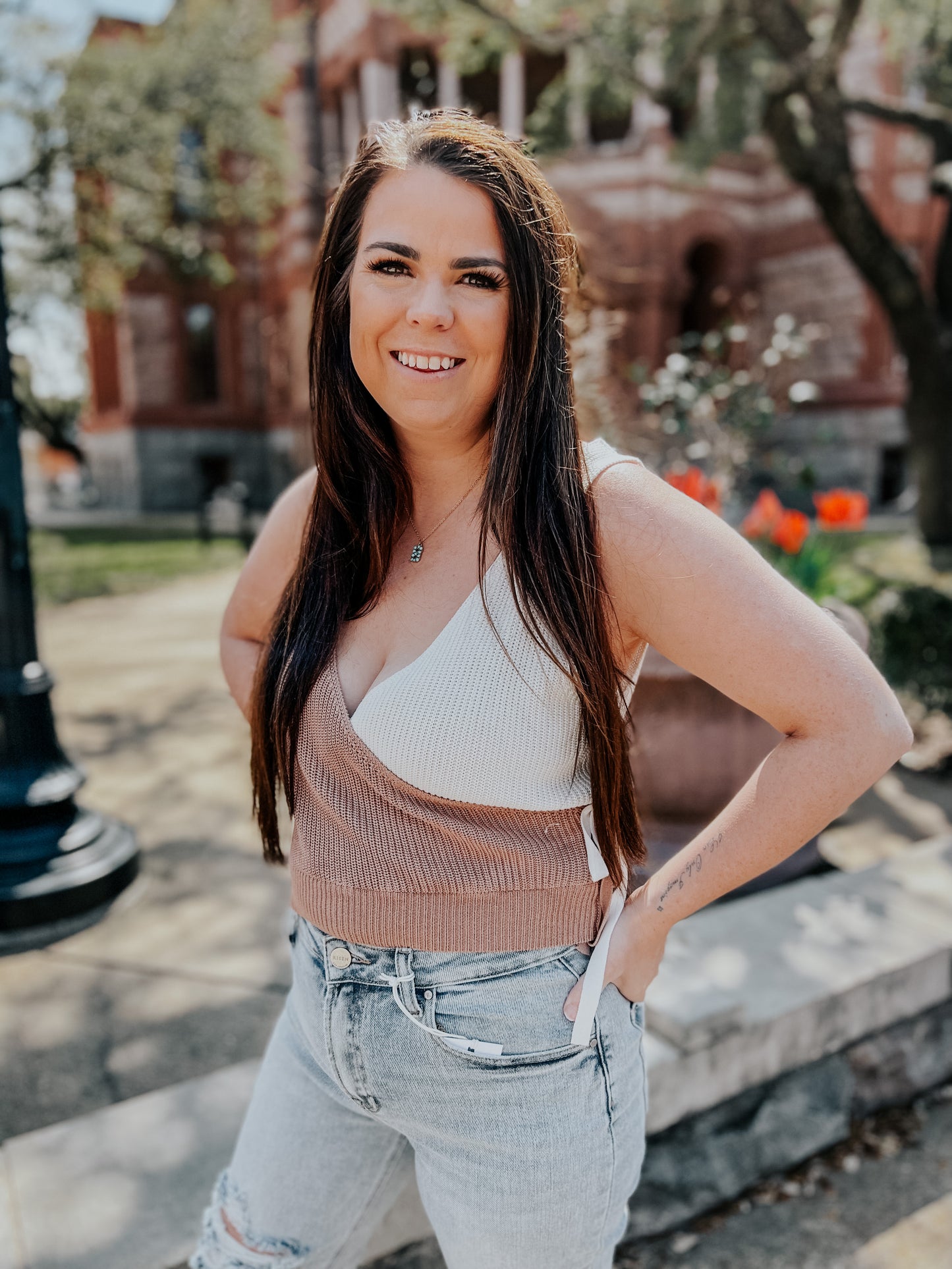 Side Tie Sweater Tank