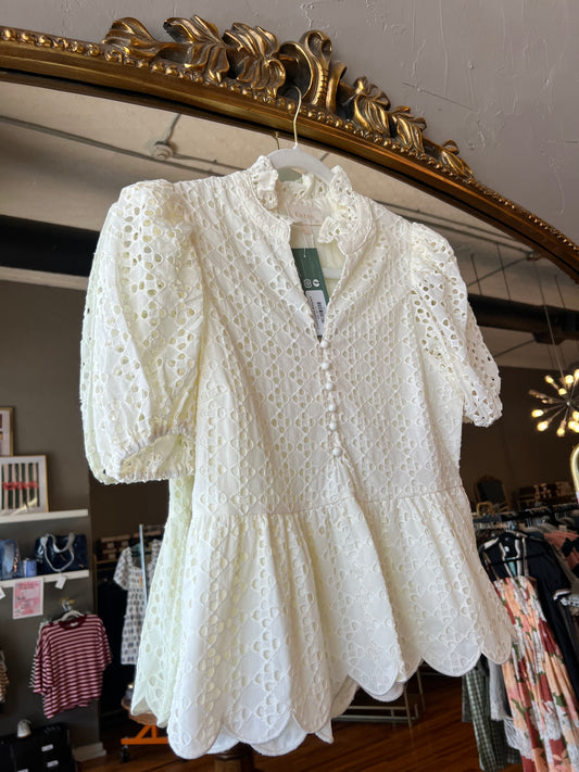Cream Eyelet Babydoll