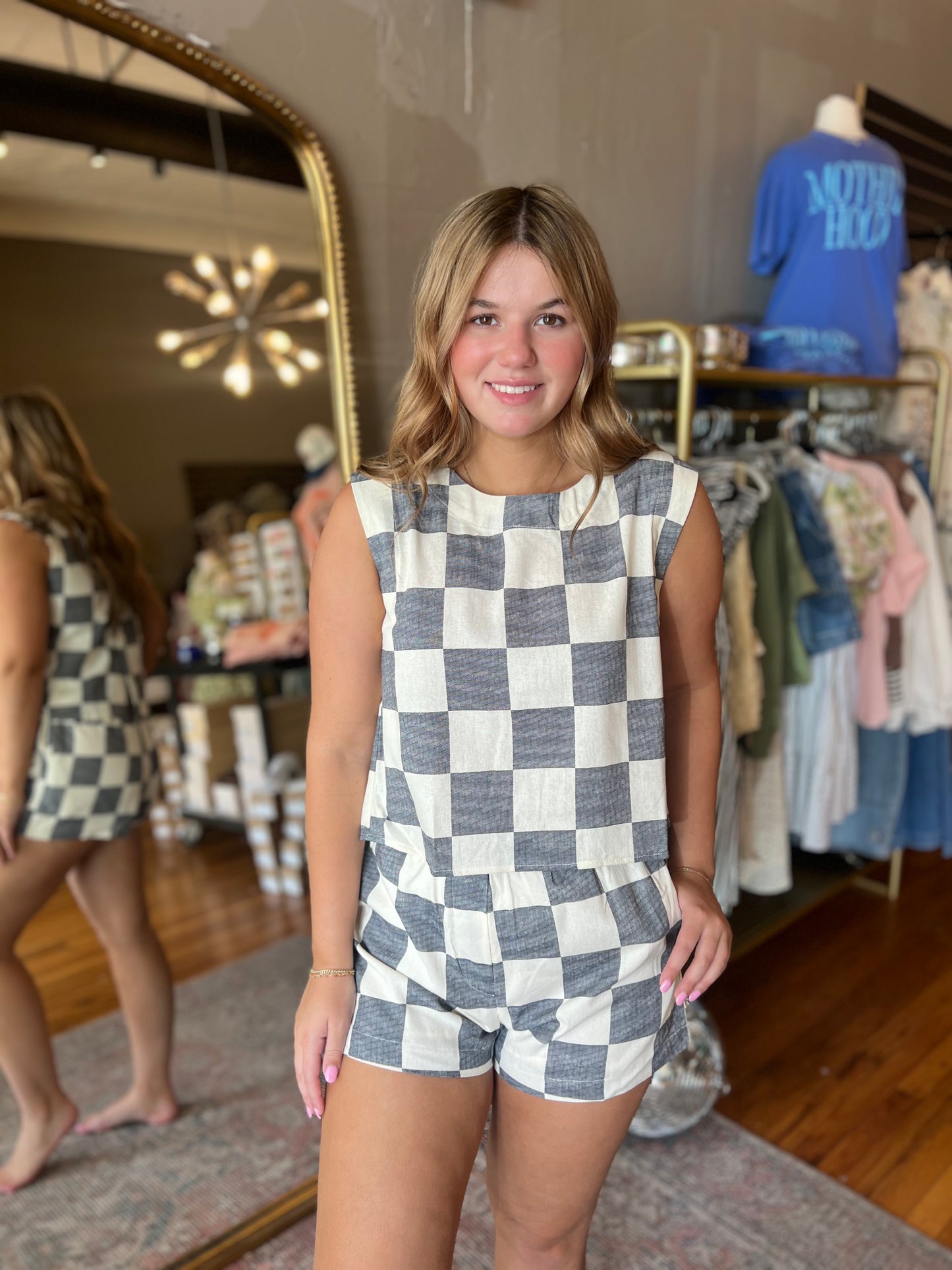 Navy Check Set