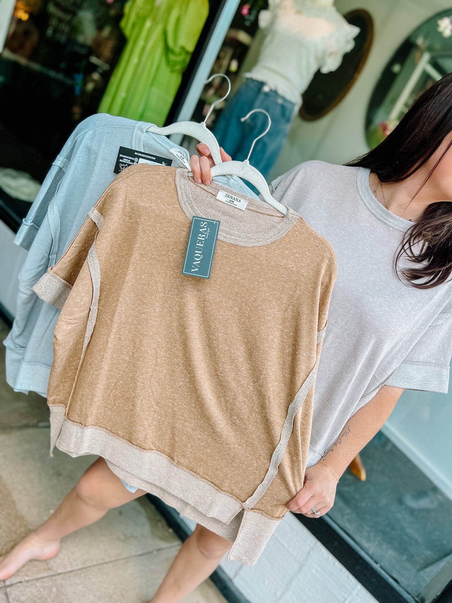 Contrast Hems Comfy Top