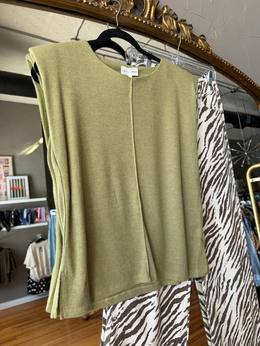 Light Olive Center Seam Top