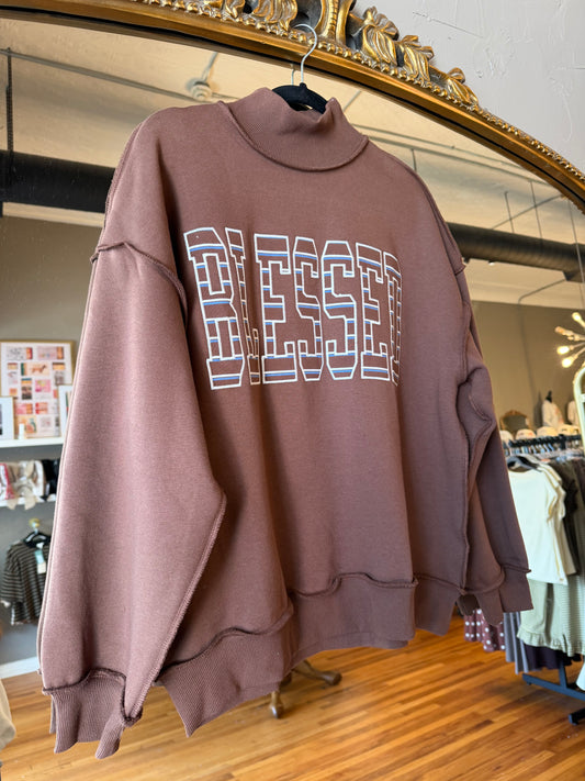 Blessed Mock Neck Sweater