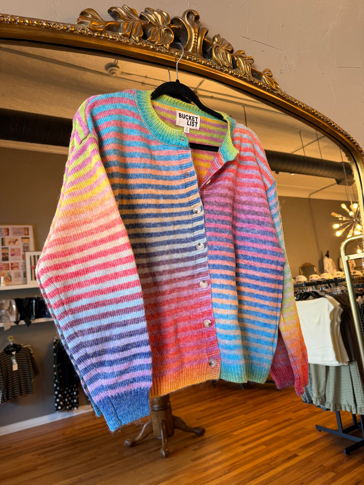 Rainbow Button Cardi